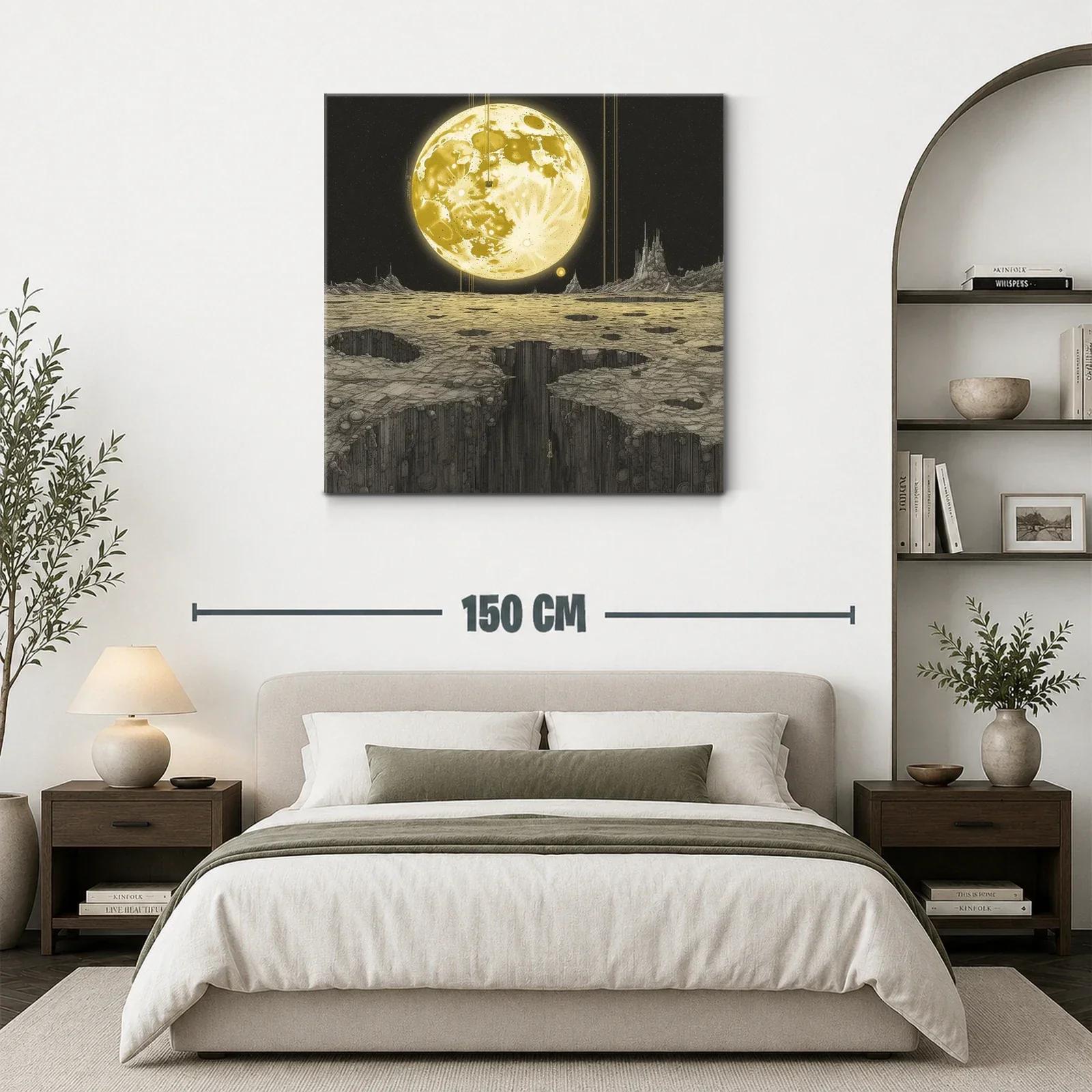 Paisaje lunar con visión futurista y luz dorada intensa — miniatura 3