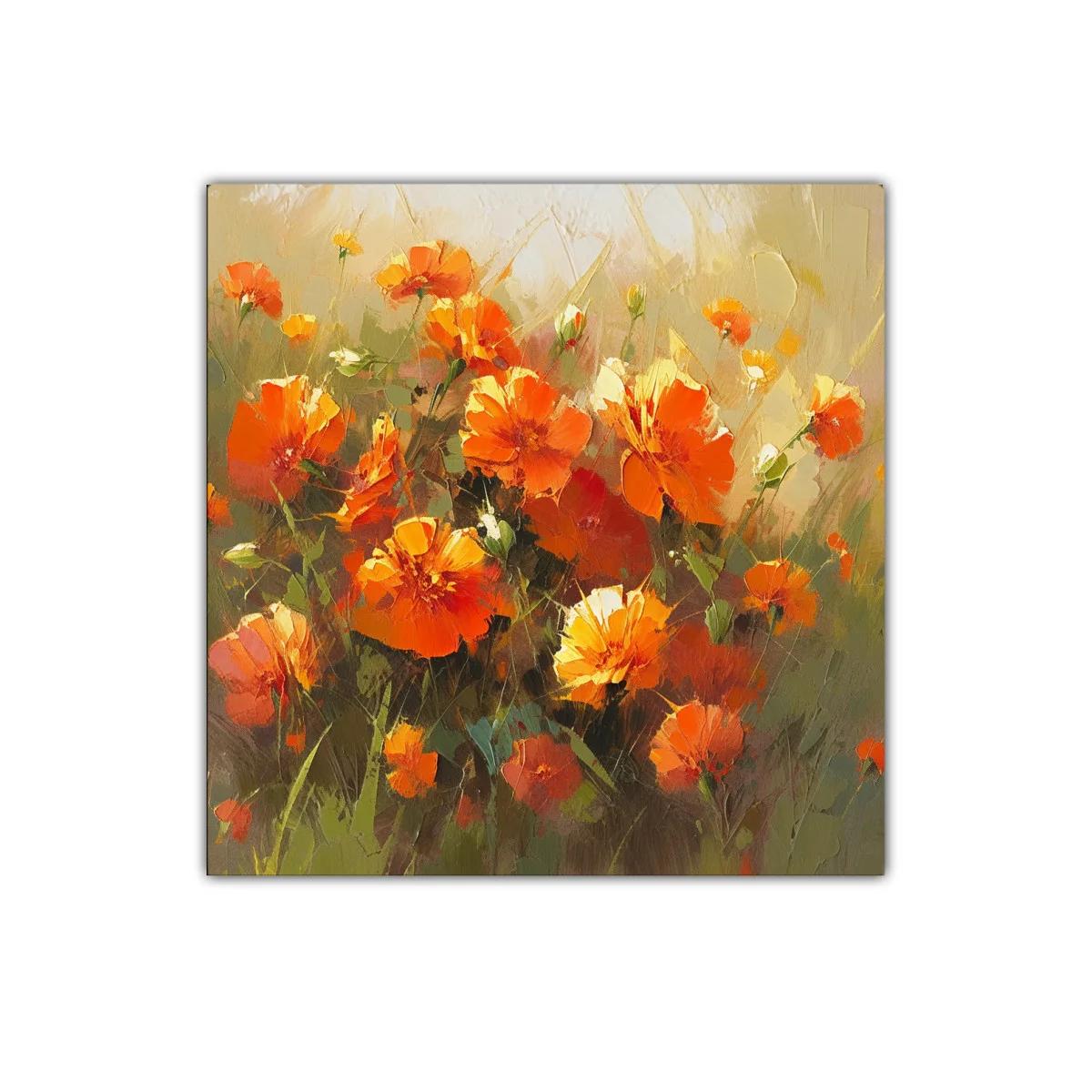 Ramo vibrante de flores en tonos anaranjados cálidos — imagen principal