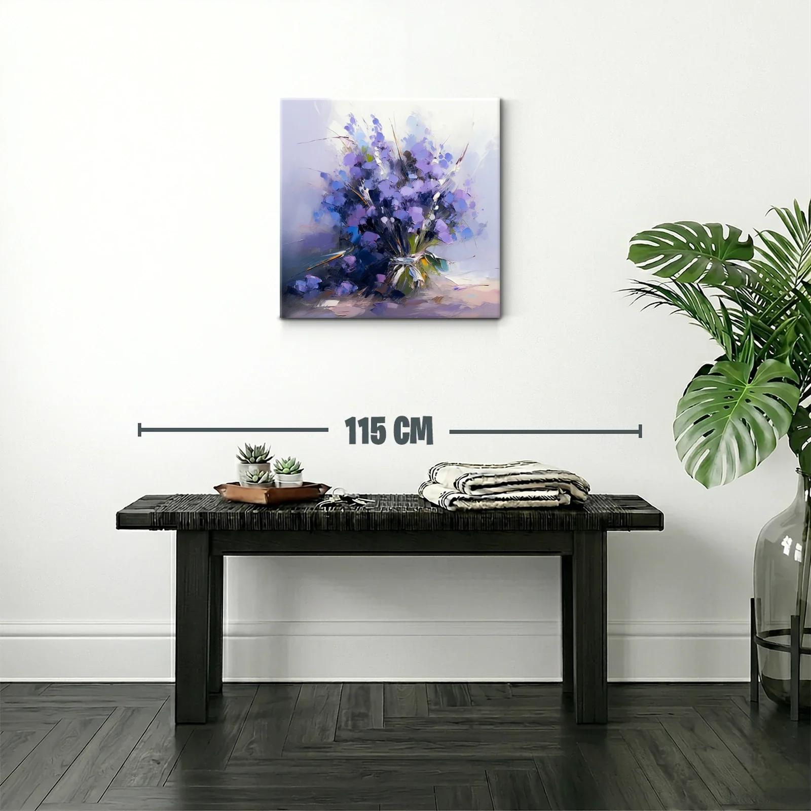 Ramito de flores en tonos lilas y azules vibrantes — miniatura 2