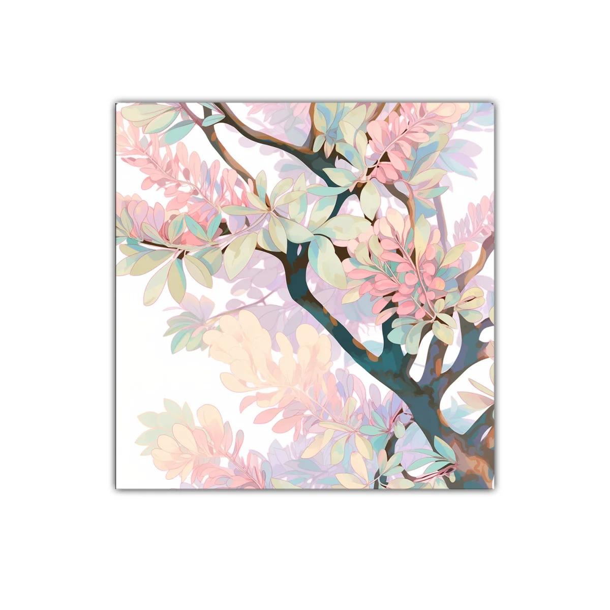 Arte decorativo con ramas y hojas en tonos pastel suaves — imagen principal