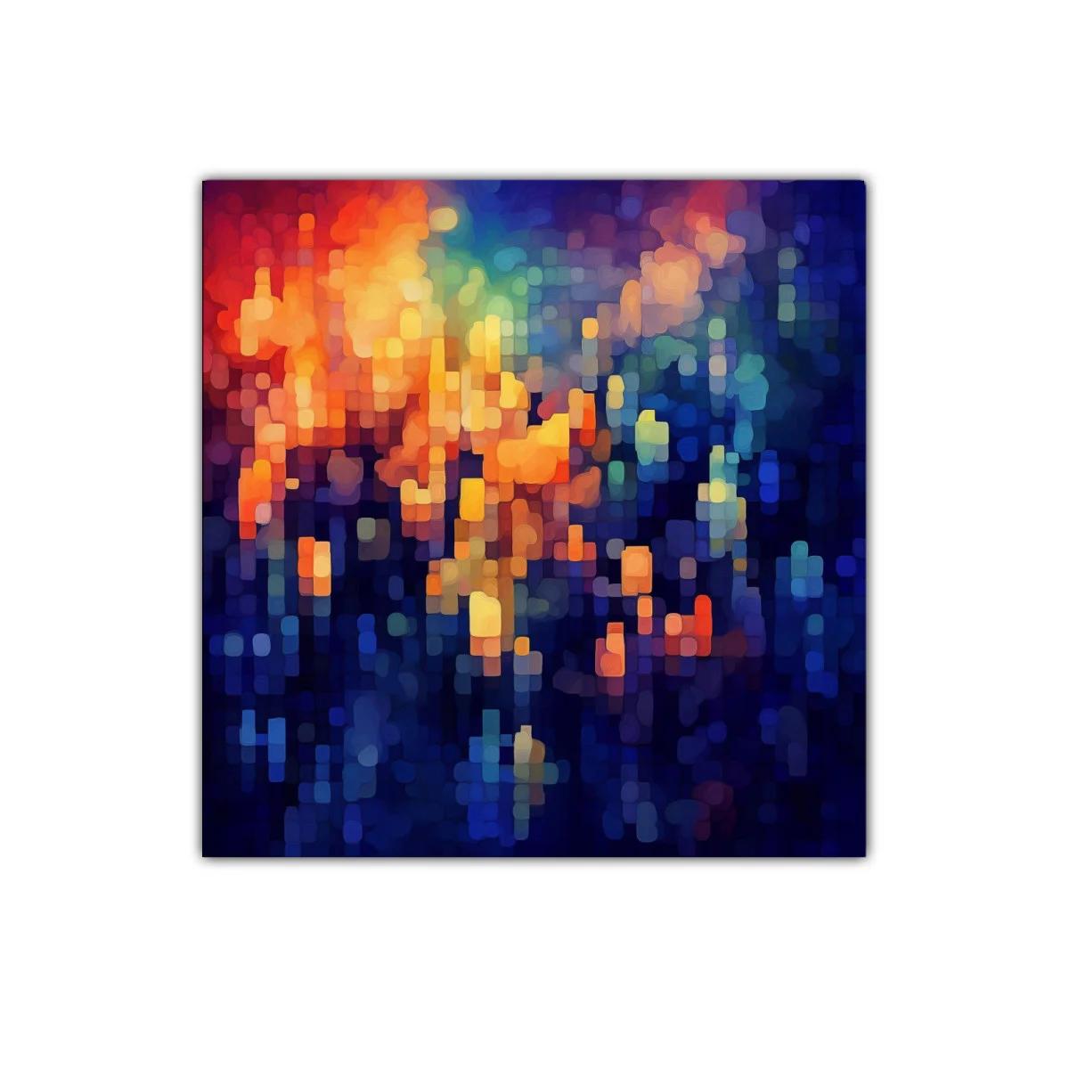 Cuadro Abstracto con Efecto Bokeh en Tonos Vibrantes