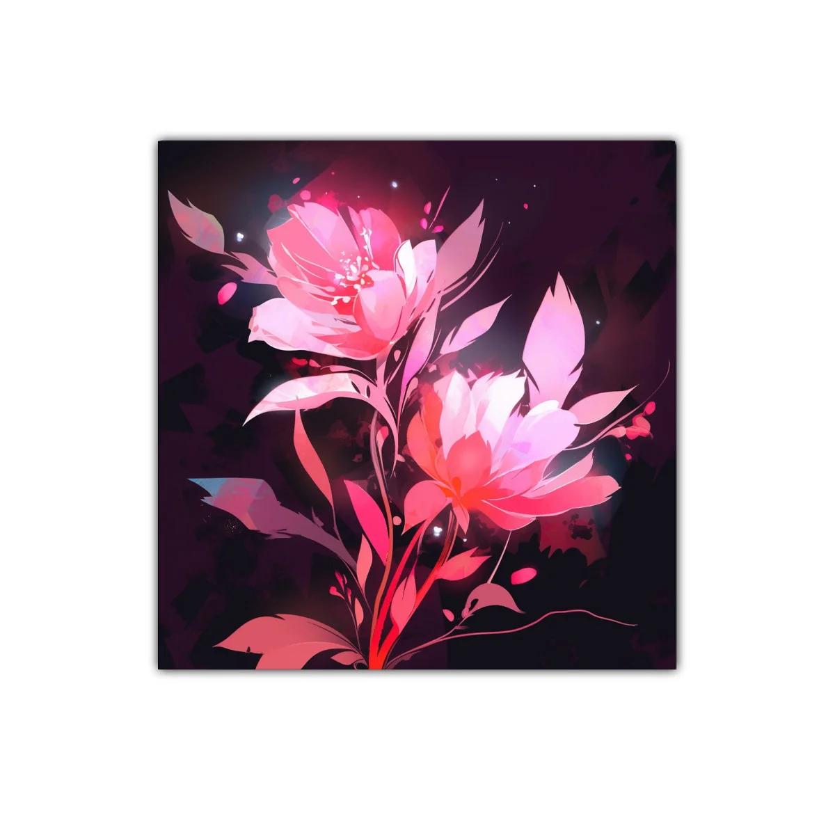 Cuadro decorativo con elegante diseño floral en tonos rosas — imagen principal