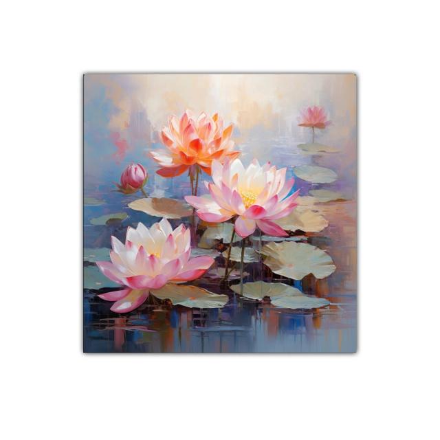 Elegancia natural en flores de loto sobre agua serena