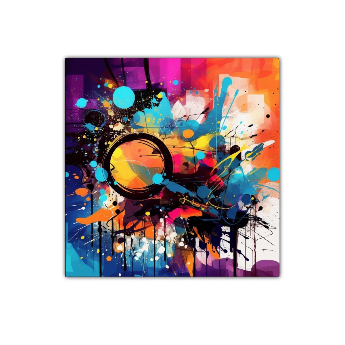 Explosión de color y energía en composición abstracta vibrante