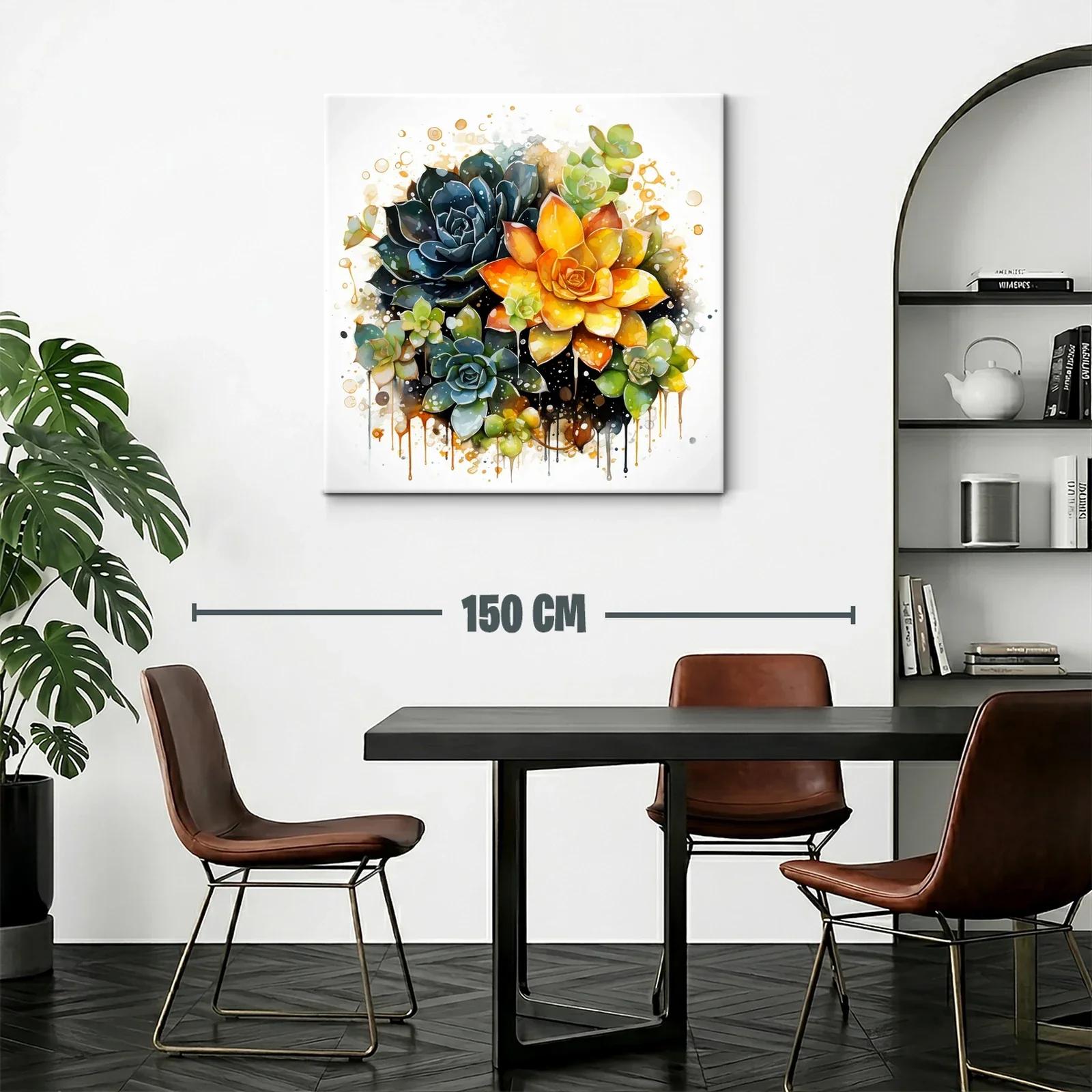 Exquisito cuadro de suculentas con tonos vibrantes y contrastes — miniatura 2