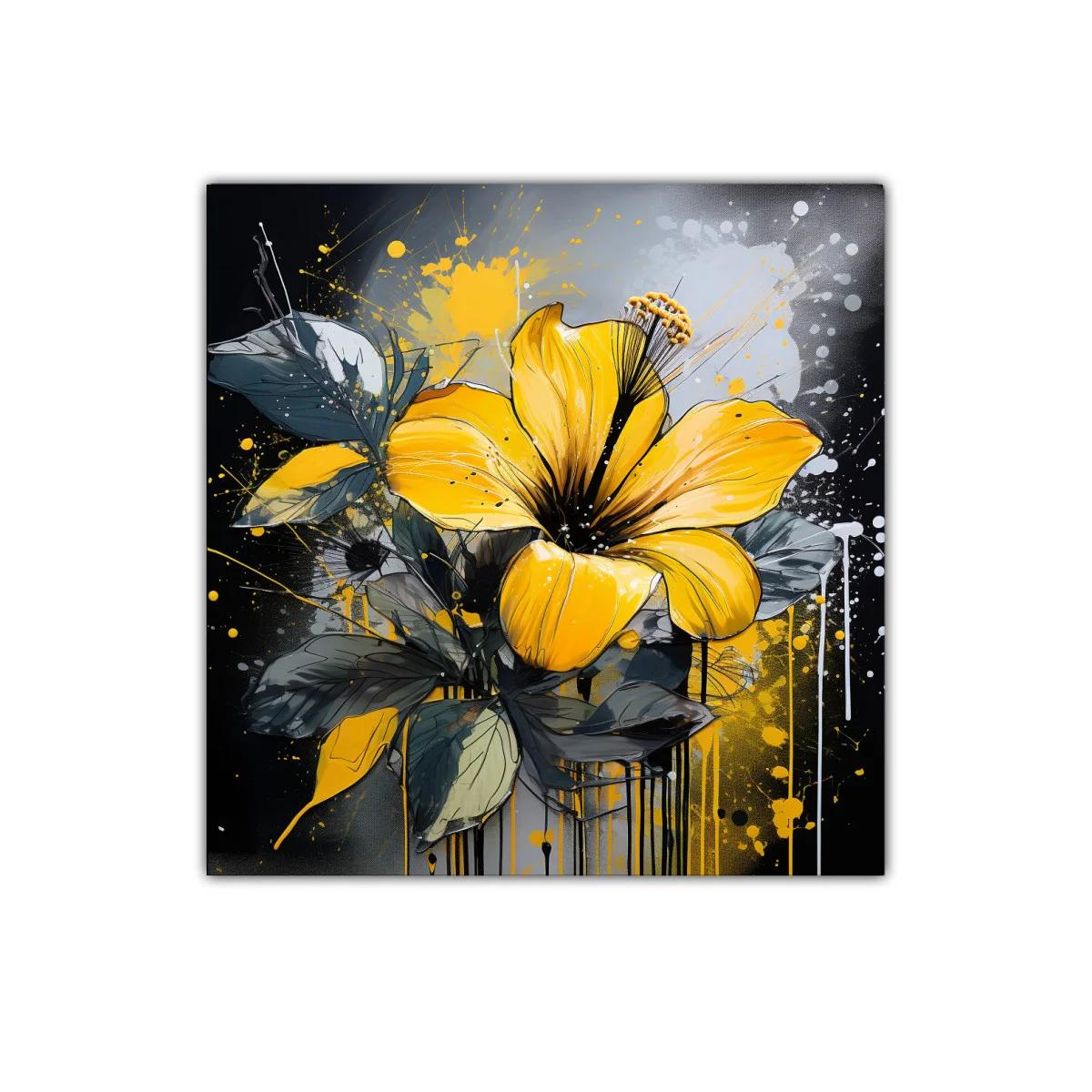 Flor amarilla vibrante sobre fondo moderno oscuro — imagen principal