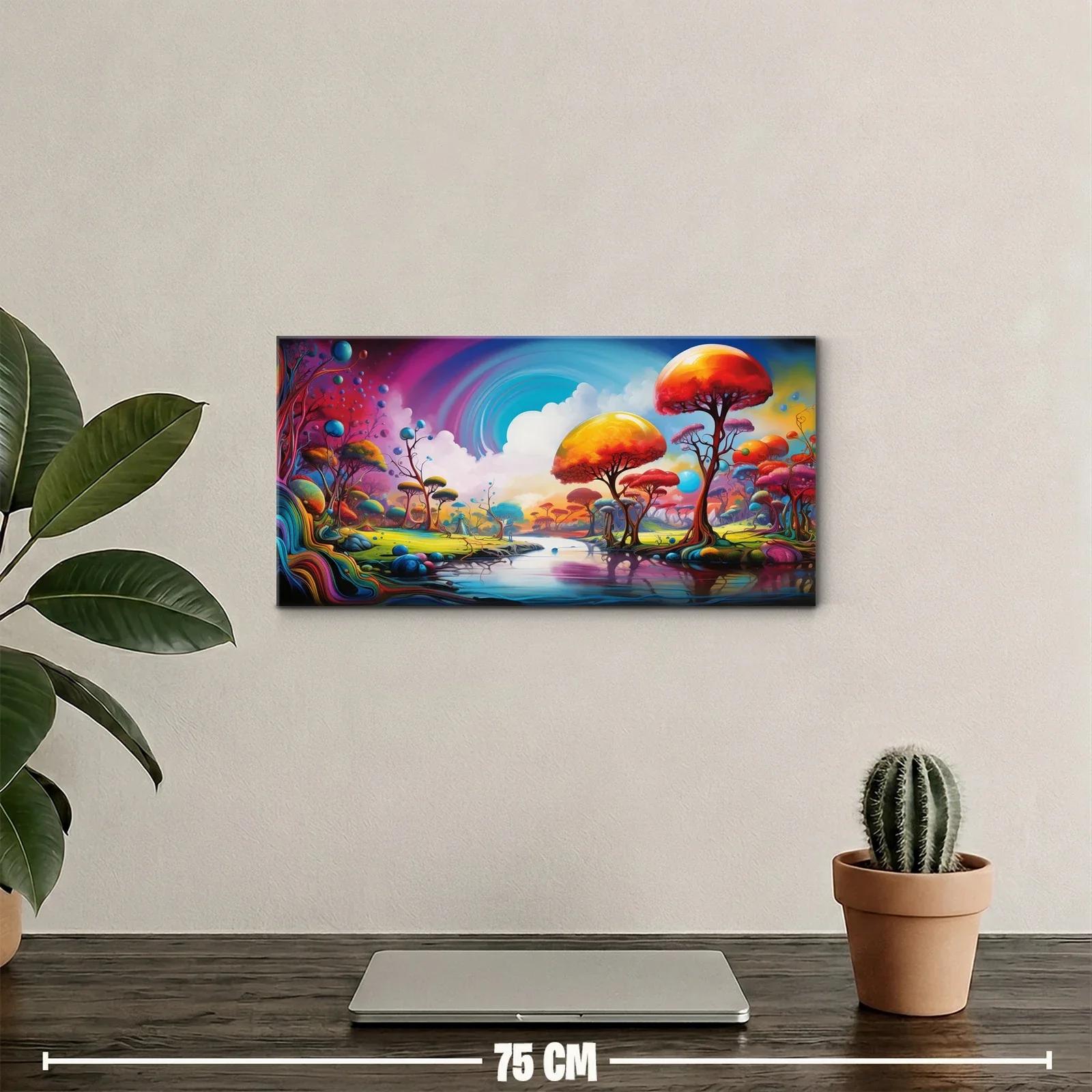 Cuadro paisaje fantástico con árboles de copa redonda — miniatura 2