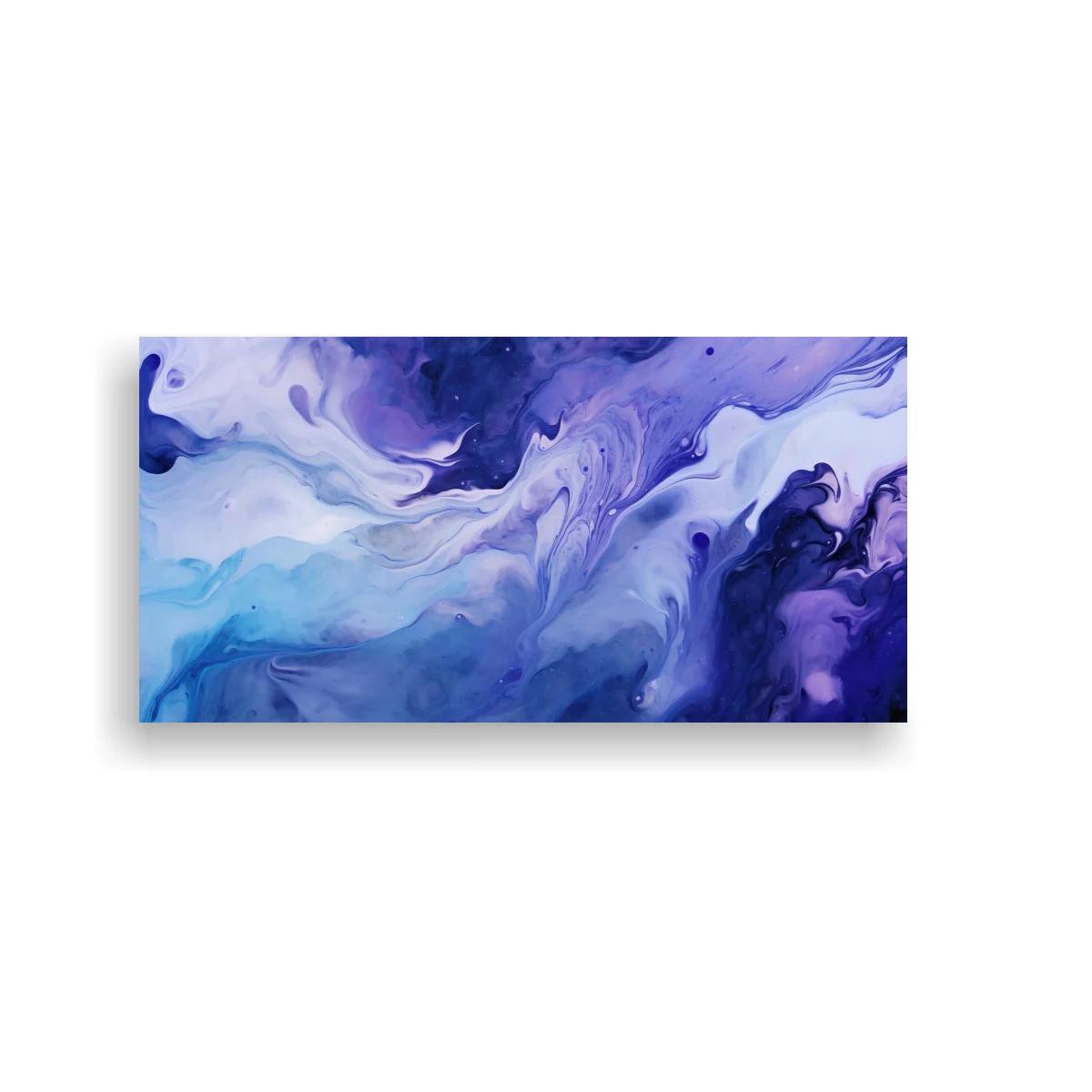 Cuadro remolino abstracto violeta y azul con flujo amplio