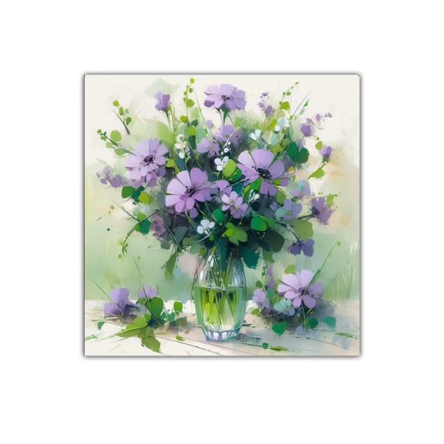 Ramo de flores moradas con frescura natural
