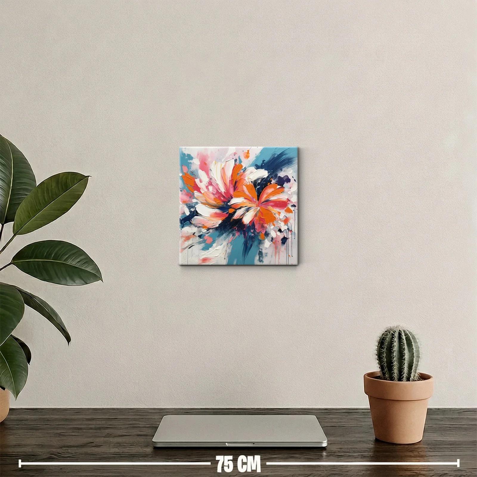 Estallido floral vibrante con tonos cálidos y azulados — miniatura 2