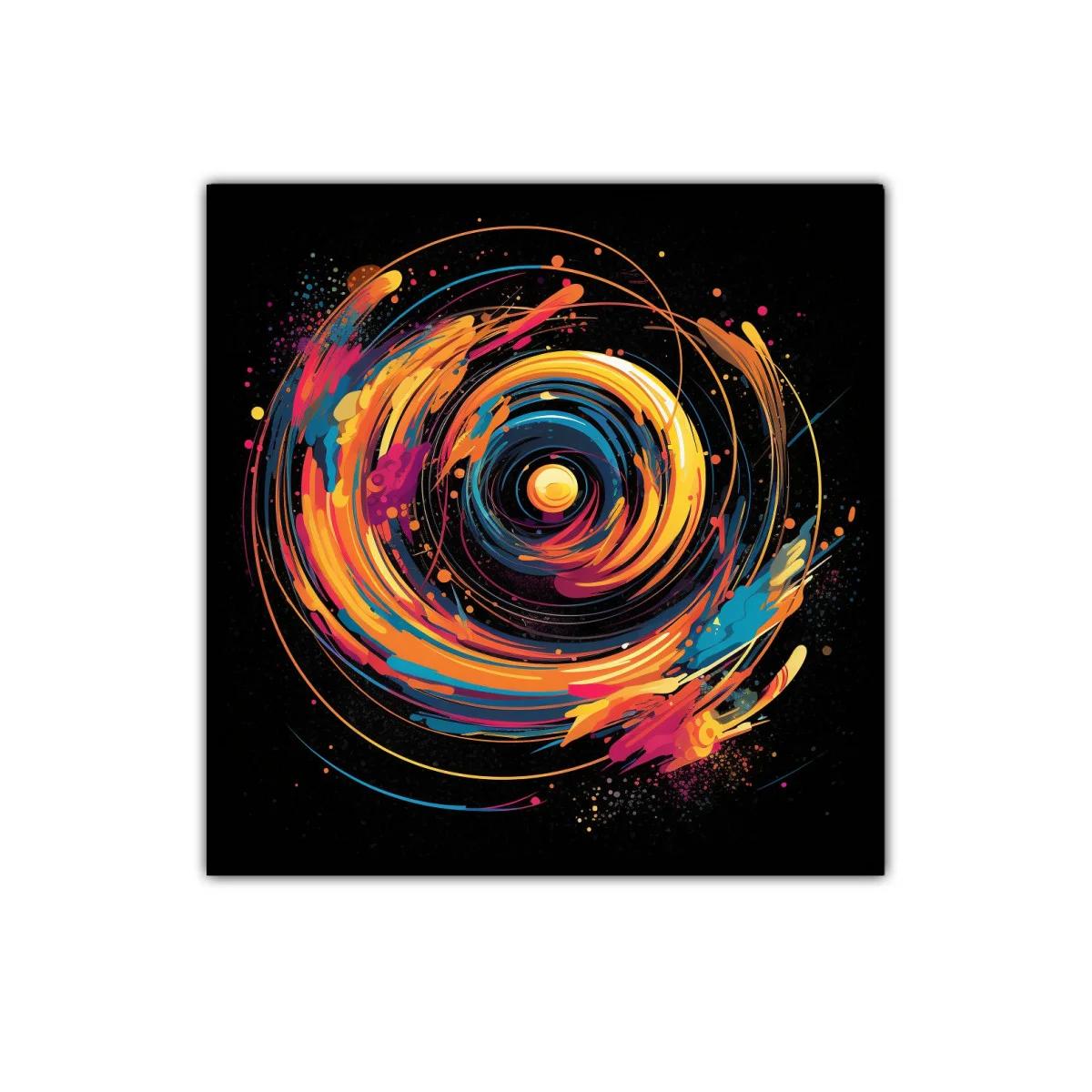 Cuadro abstracto espiral con explosión de color vibrante — imagen principal