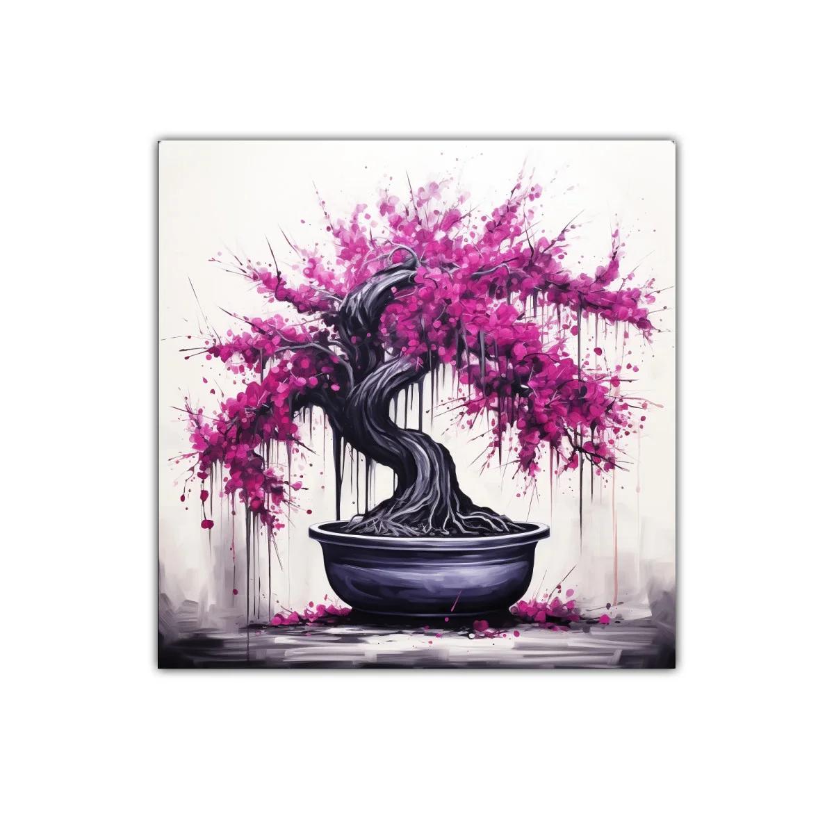 Bonsái con flores rosas intensas para un toque zen — imagen principal