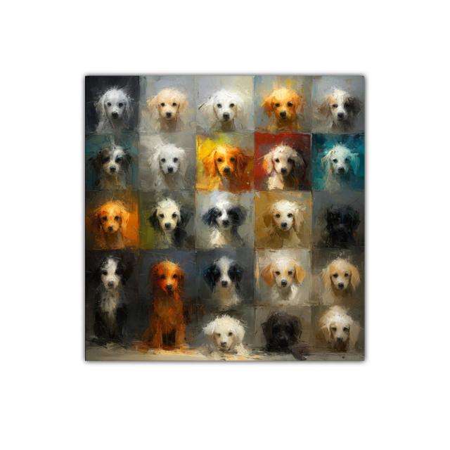 Collage colorido con perros en estilo expresionista