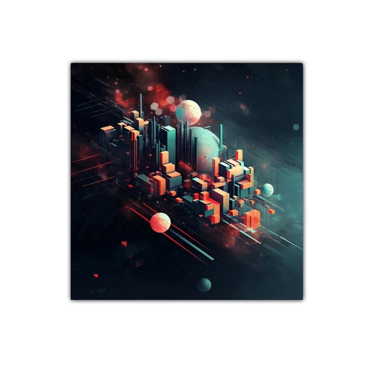Ciudad futurista en colores vibrantes y tonos oscuros — imagen principal
