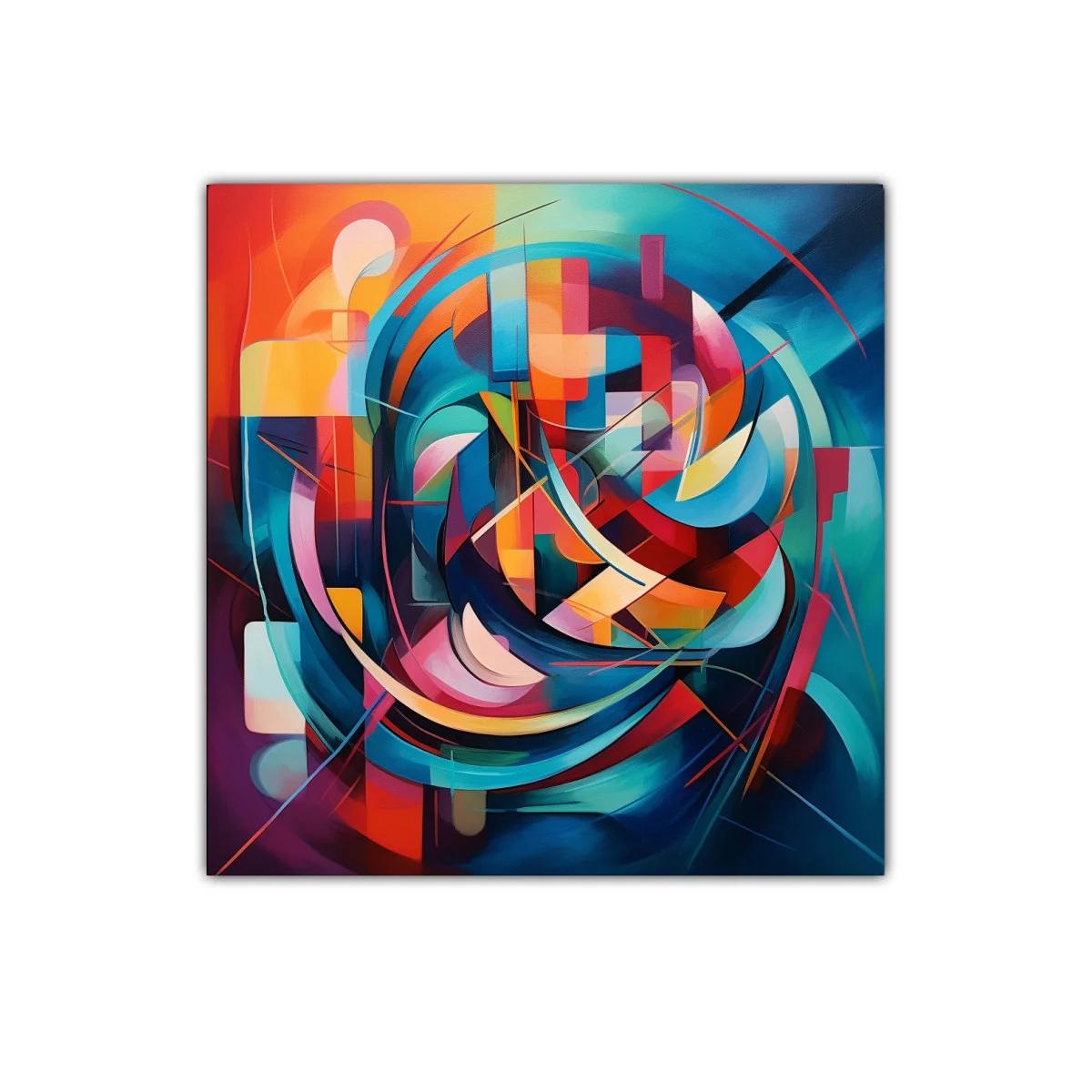 Cuadro abstracto con vibrantes formas y colores intensos — imagen principal
