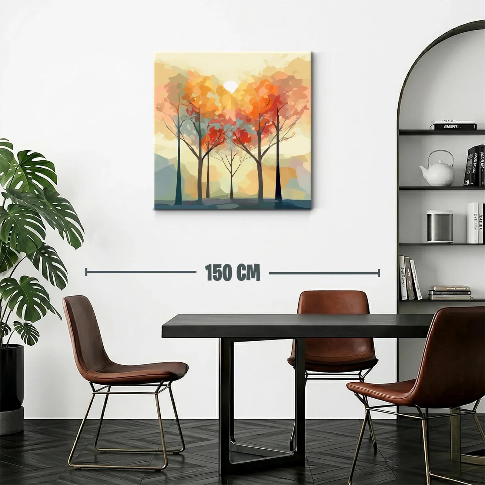 Bosque abstracto con tonos cálidos de otoño — miniatura 2