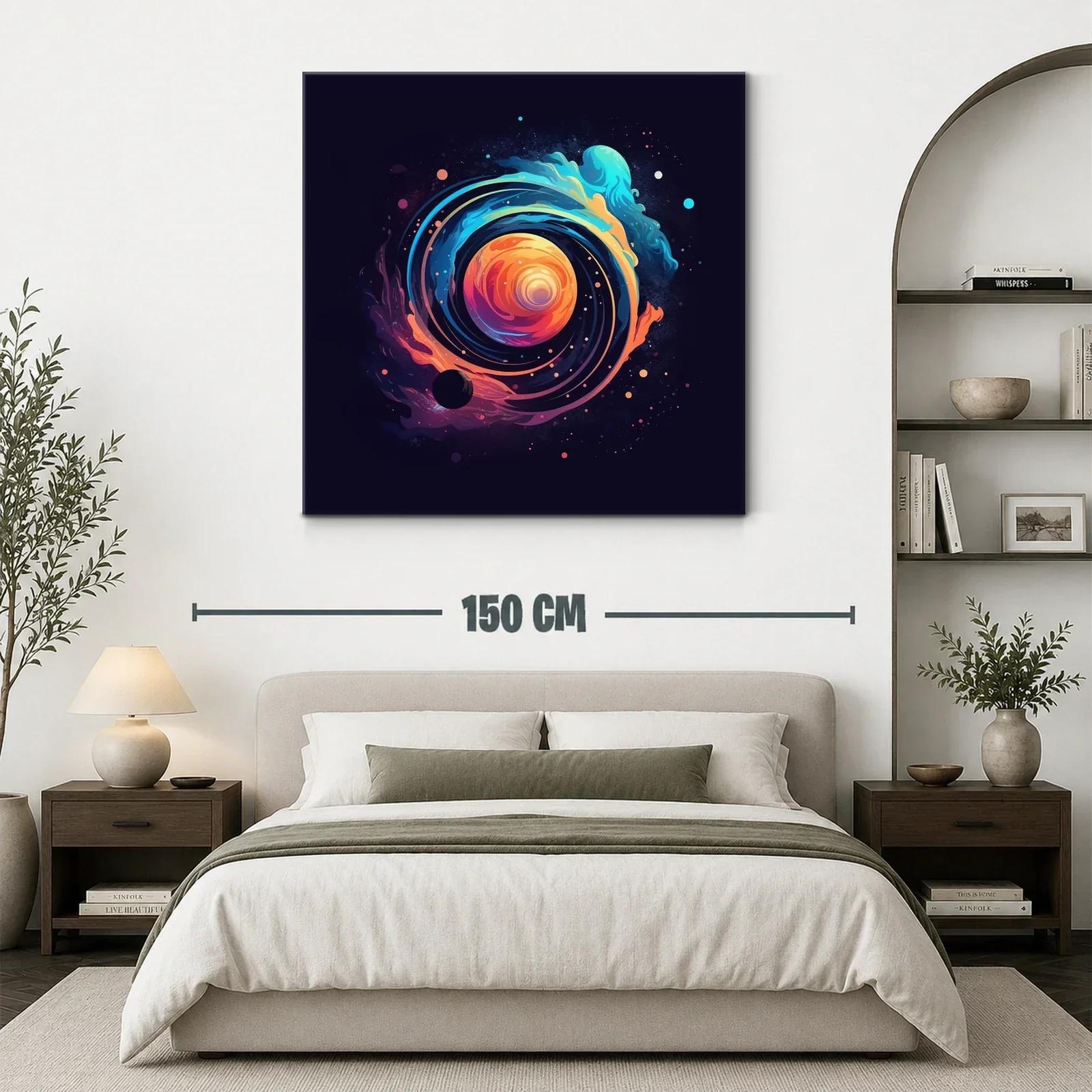 Cuadro del Cosmos en Movimiento con Tonos Vibrantes — miniatura 3