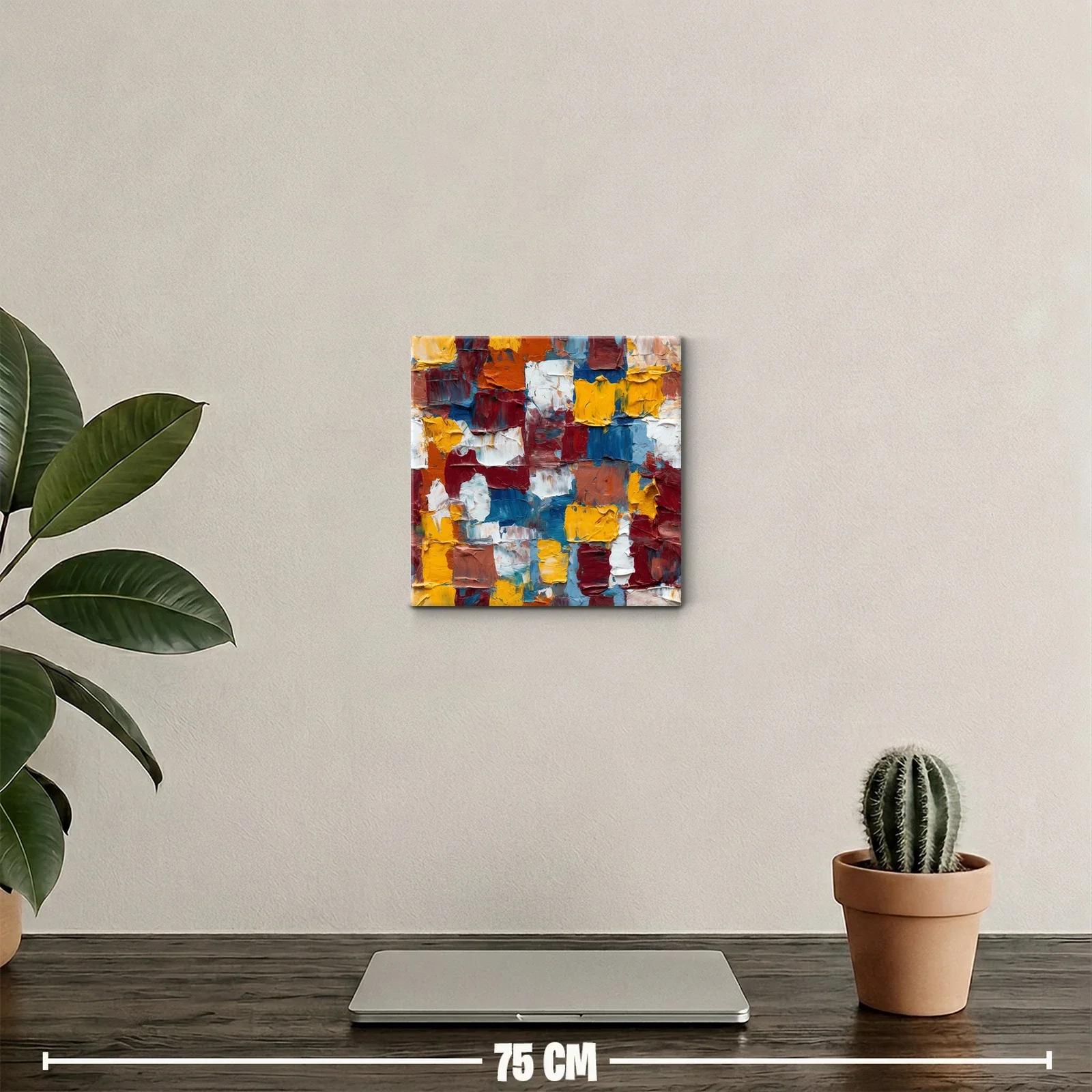 Cuadro abstracto con vibrantes bloques de color y textura — miniatura 2
