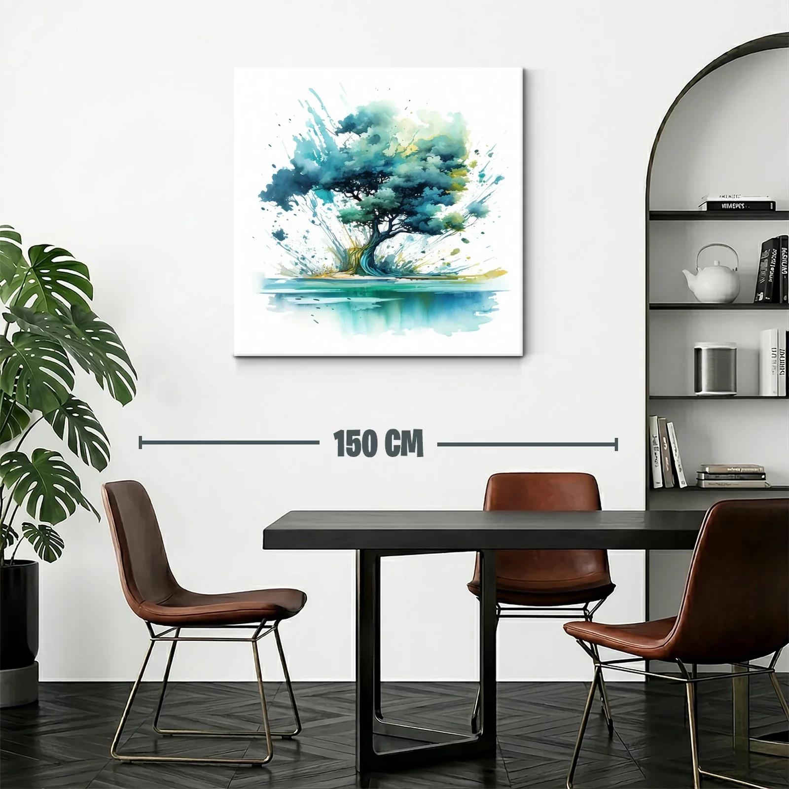 Árbol artístico con tonos azules y verdes vibrantes — miniatura 2
