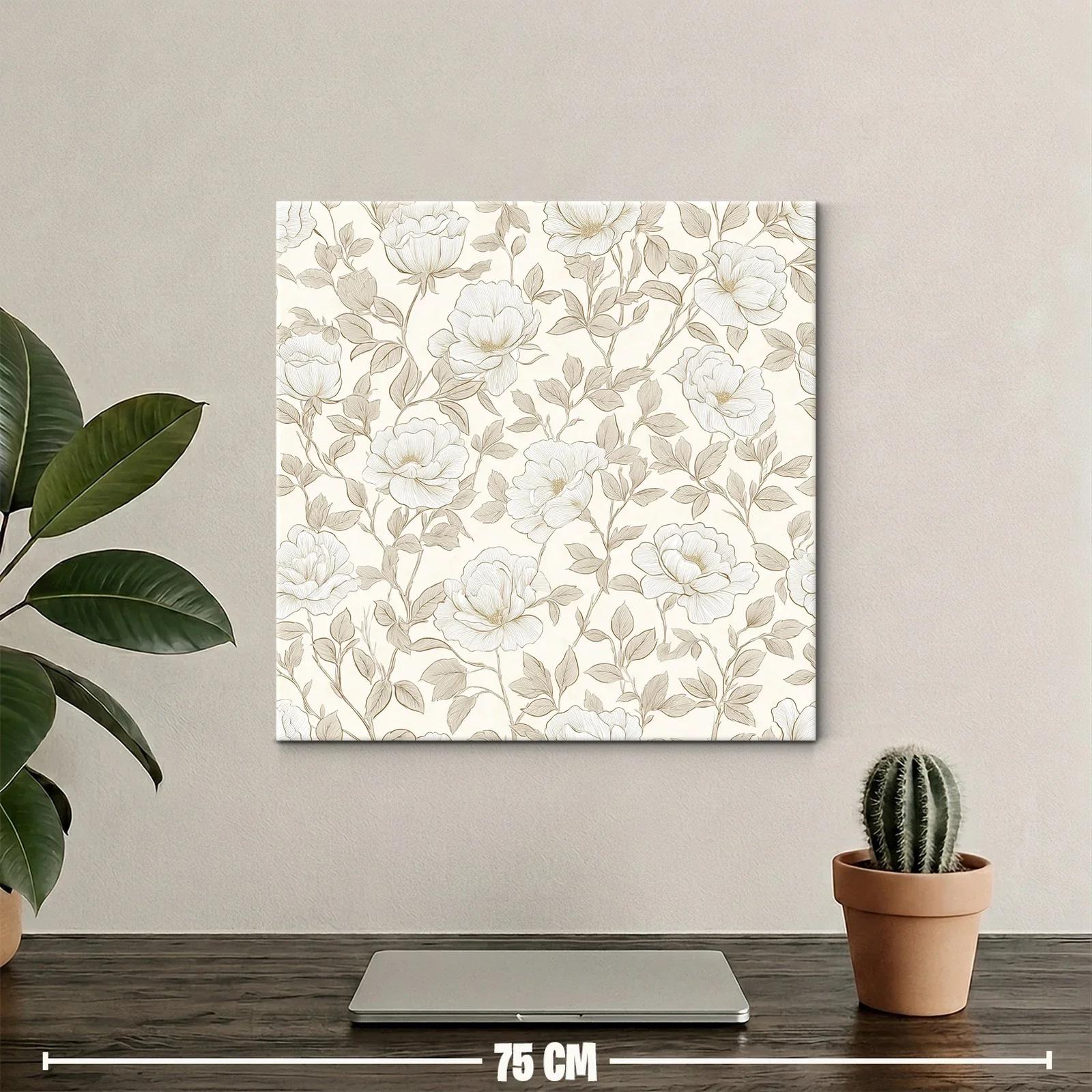 Diseño floral elegante en tonos beige y blanco suave — miniatura 2
