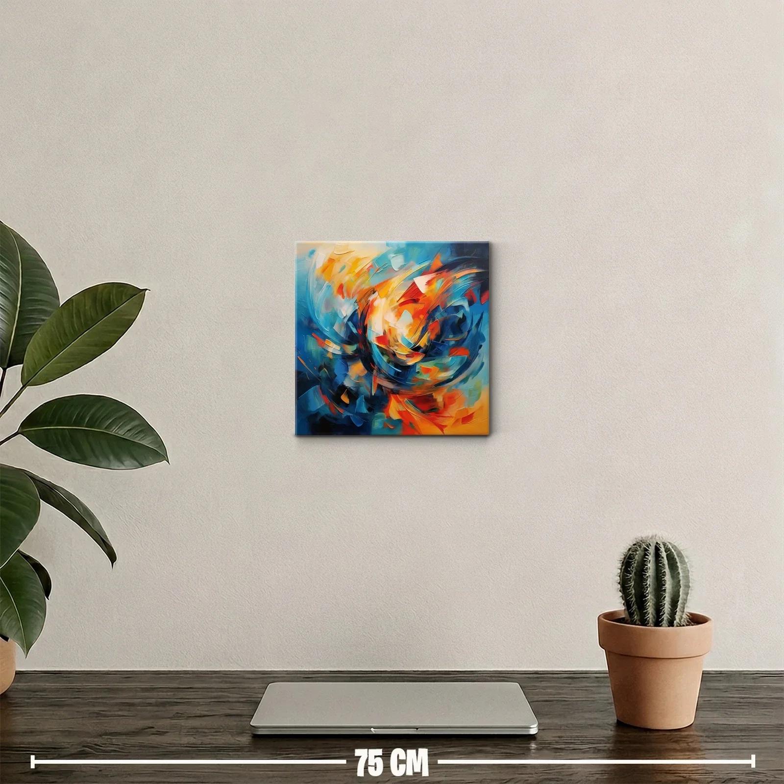 Cuadro abstracto con explosión de colores vibrantes — miniatura 2