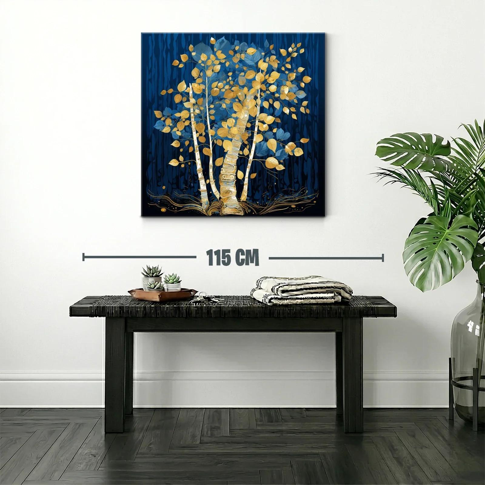 Árbol dorado sobre fondo azul profundo — miniatura 2