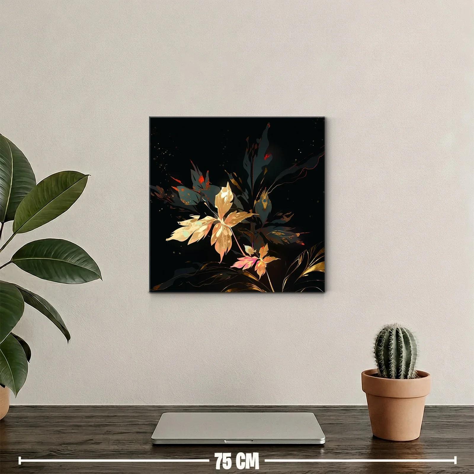 Elegancia botánica en tonos oro y negro para tu hogar — miniatura 2