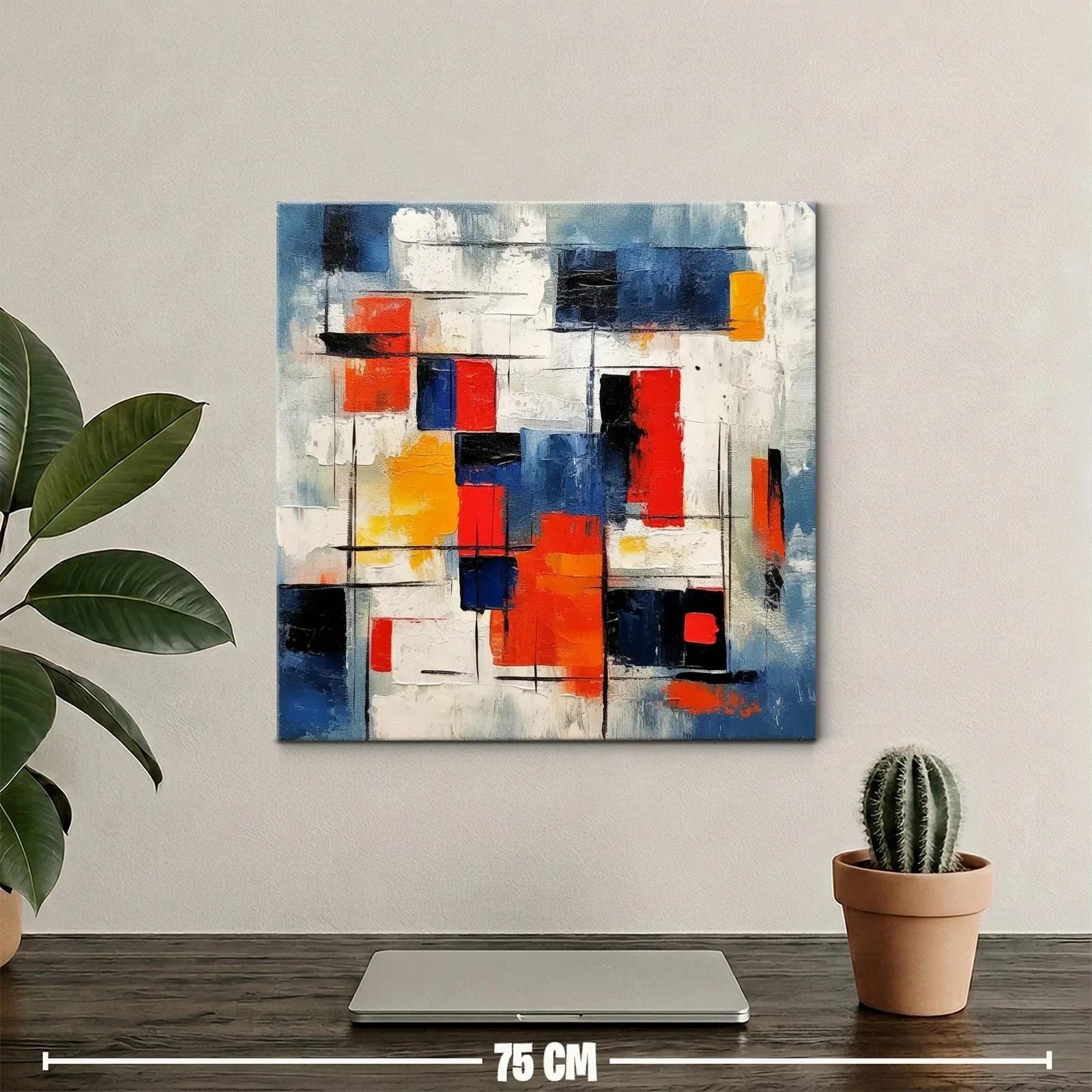 Composición abstracta en vibrantes tonos azul rojo y amarillo — miniatura 2