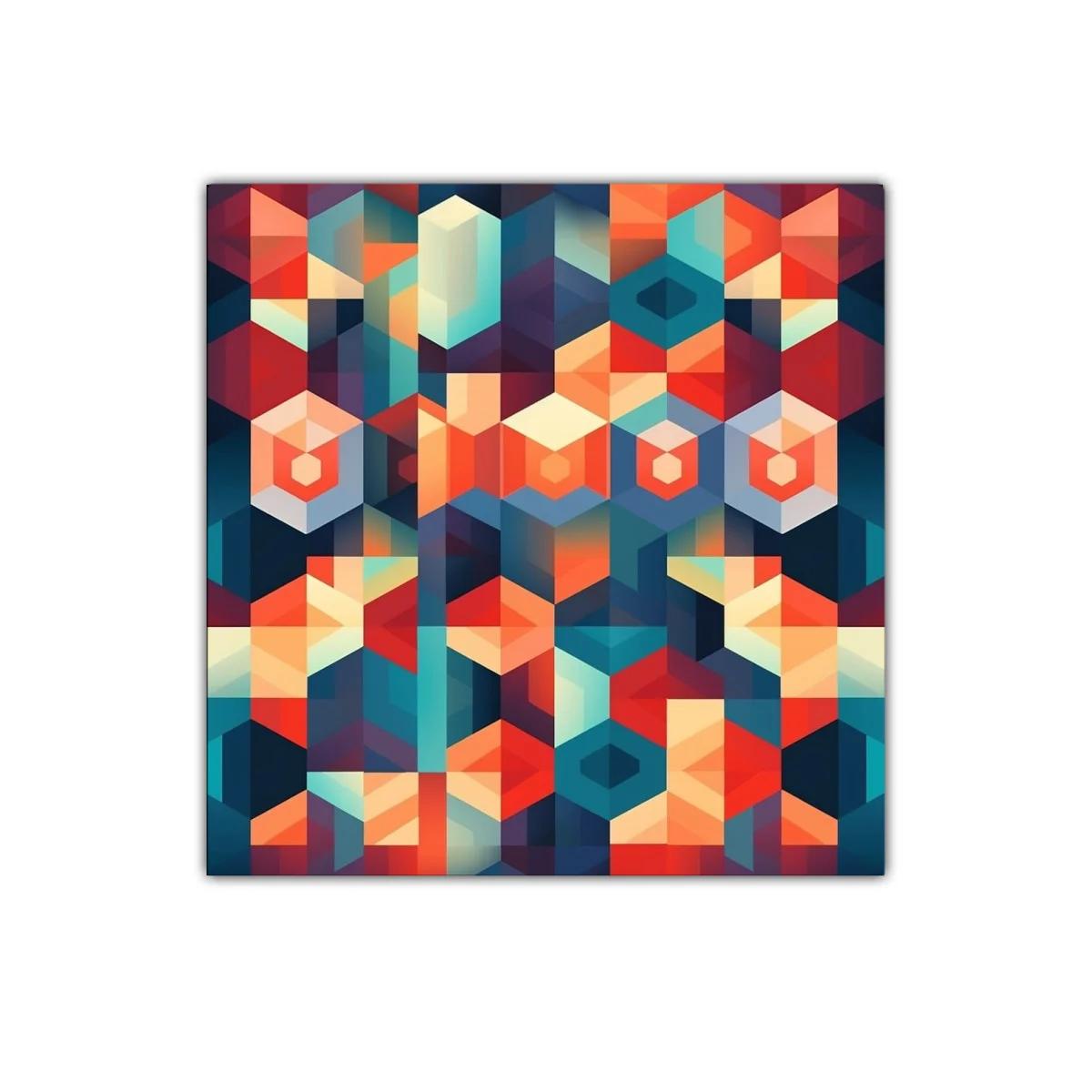 Composición geométrica colorida con formas hexagonales y prismas — imagen principal