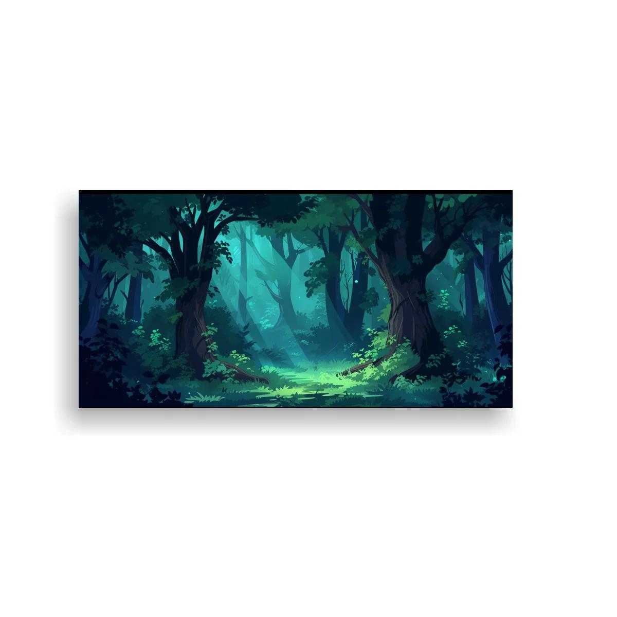 Cuadro bosque frondoso con claros de luz