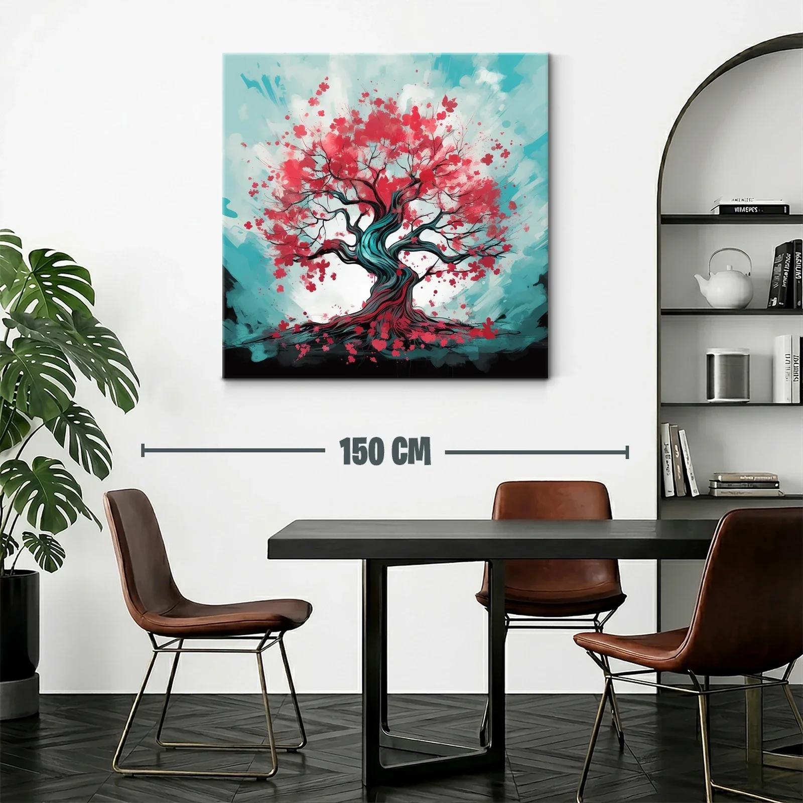 Árbol en flor con vibrantes tonos rojos y azules — miniatura 2