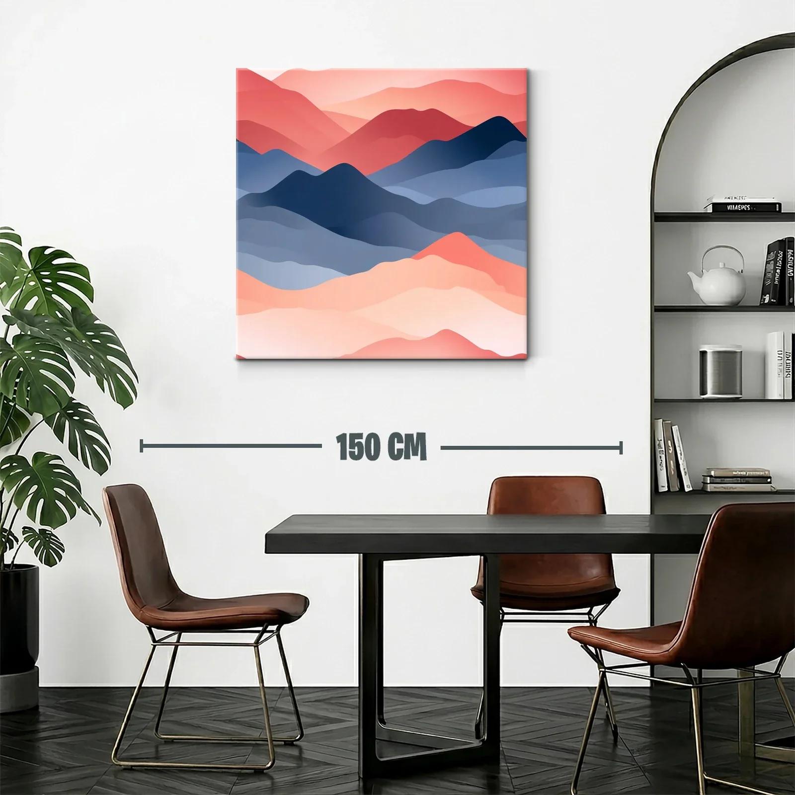 Paisaje abstracto de montañas en tonos cálidos y azules — miniatura 2