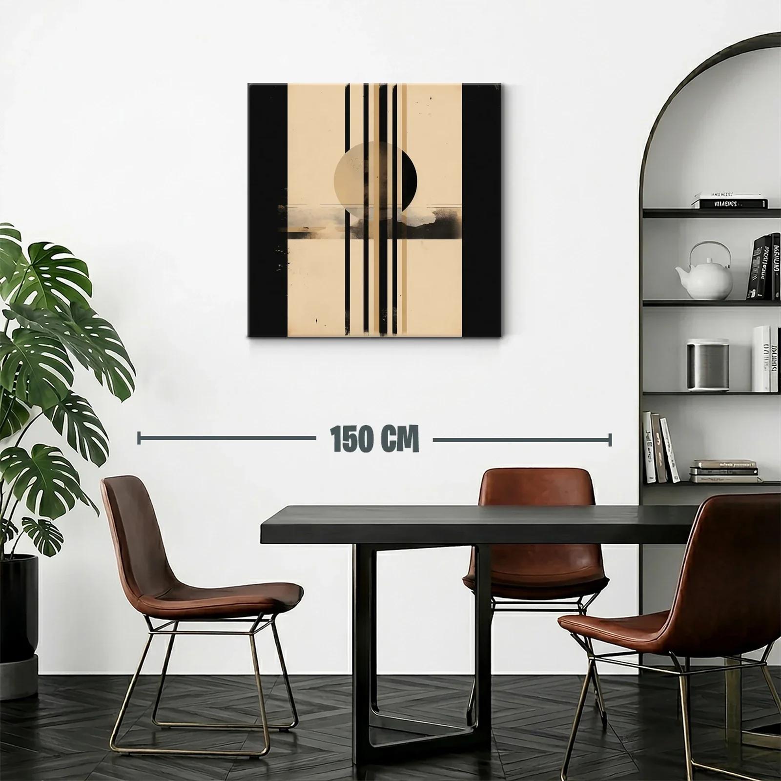 Composición geométrica contemporánea en tonos neutros y negro — miniatura 2