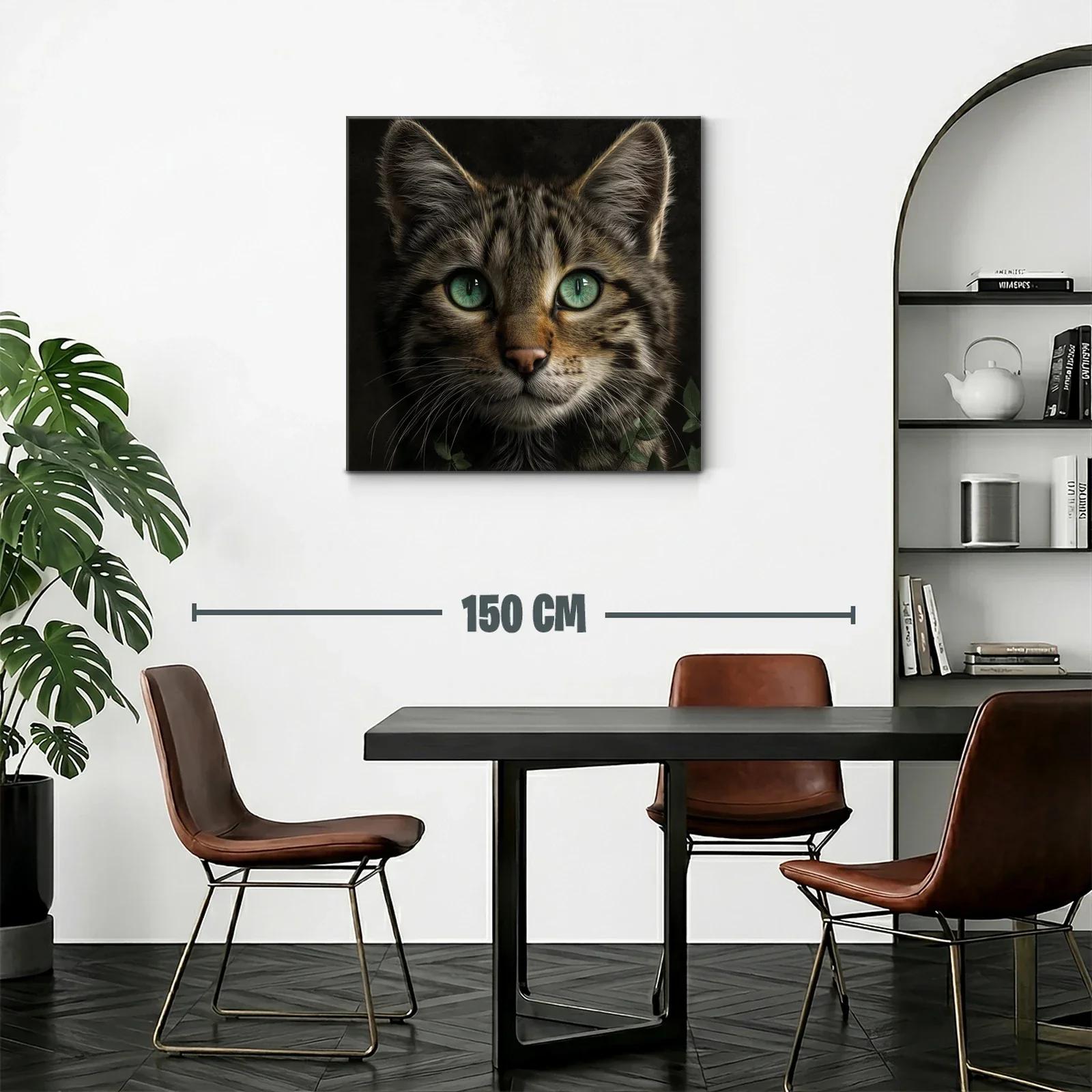 Retrato fascinante de un gato con ojos verdes intensos — miniatura 2