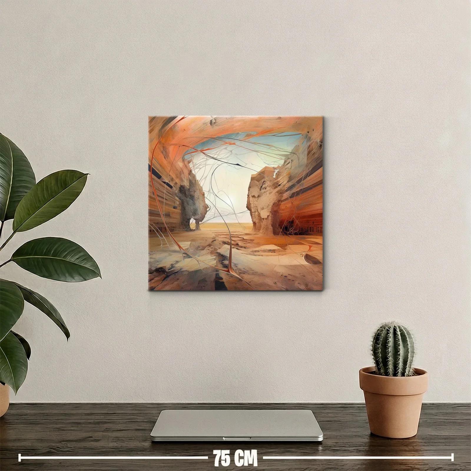Paisaje desértico con formas abstractas y tonos cálidos — miniatura 2
