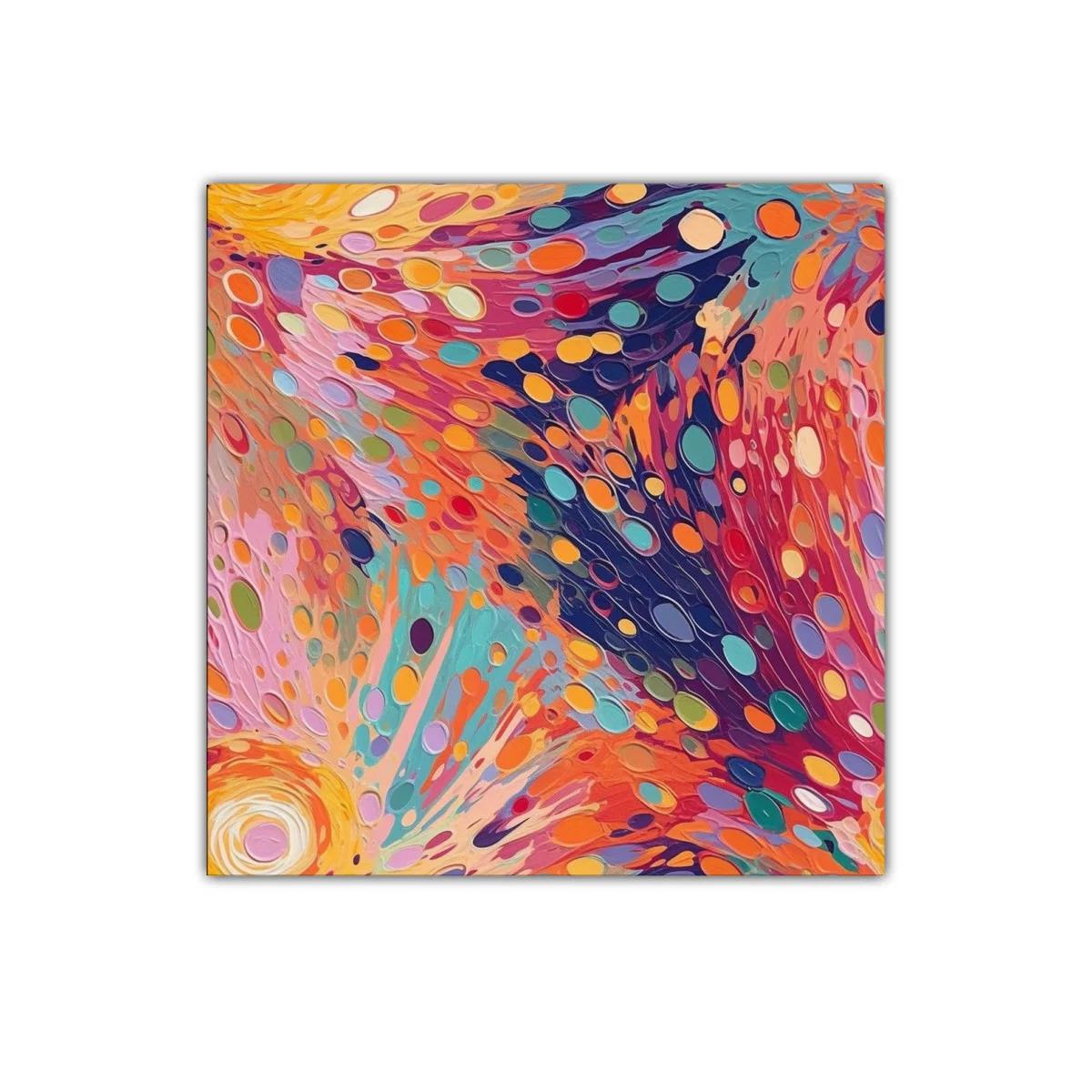Cuadro vibrante con formas abstractas en tonos cálidos — imagen principal