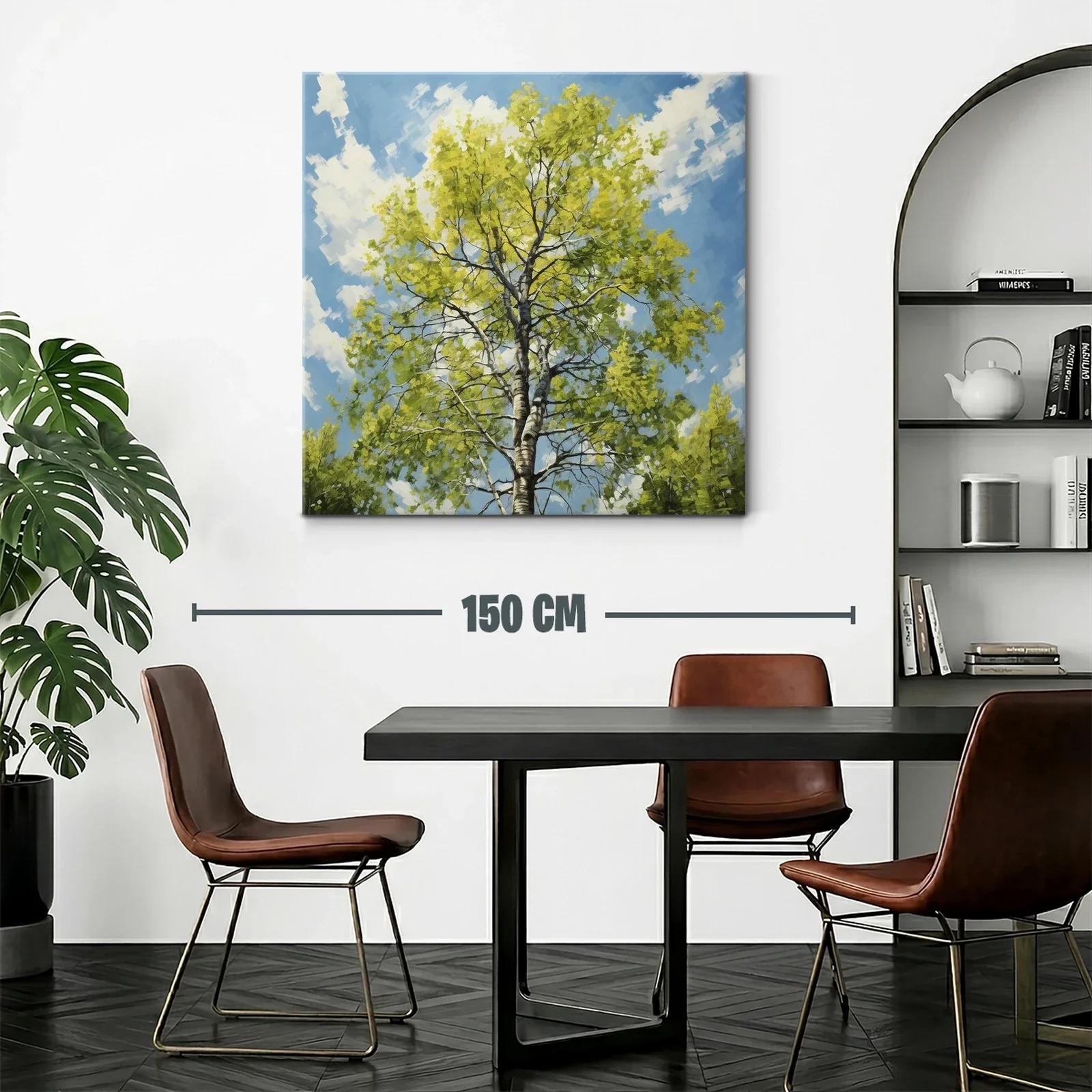 Cuadro de árbol con follaje verde bajo cielo azul claro — miniatura 2