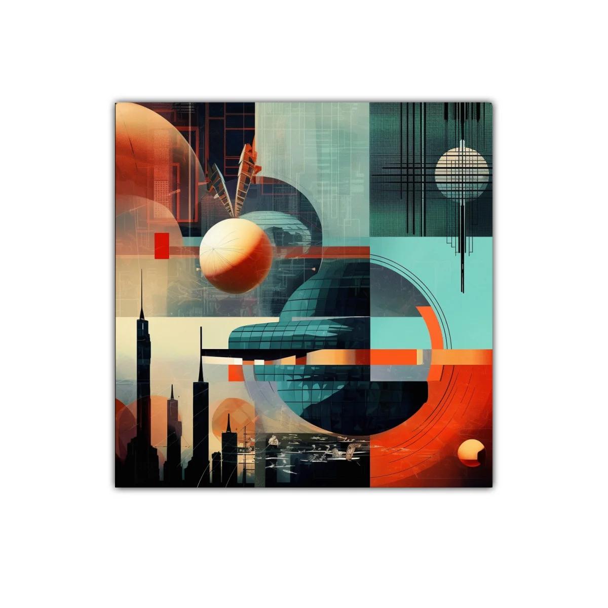 Composición abstracta con formas geométricas y contrastes cálidos — imagen principal