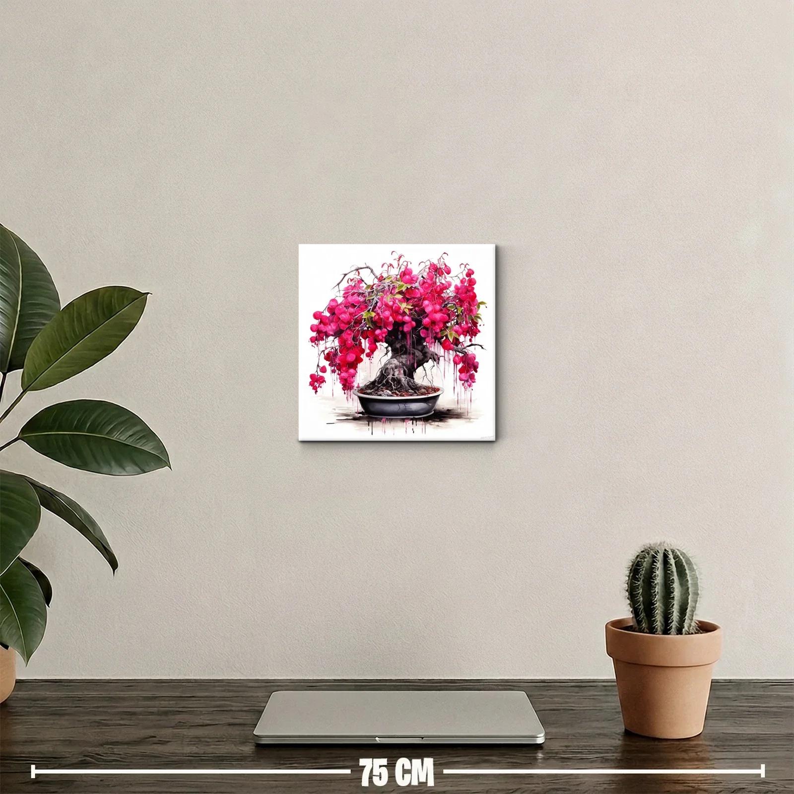 Bonsái con exuberante follaje en tonos rosas vibrantes — miniatura 2
