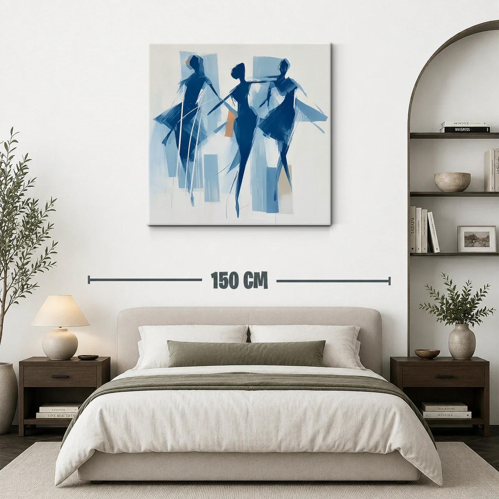 Danza abstracta en tonos azules y toques cálidos — miniatura 3