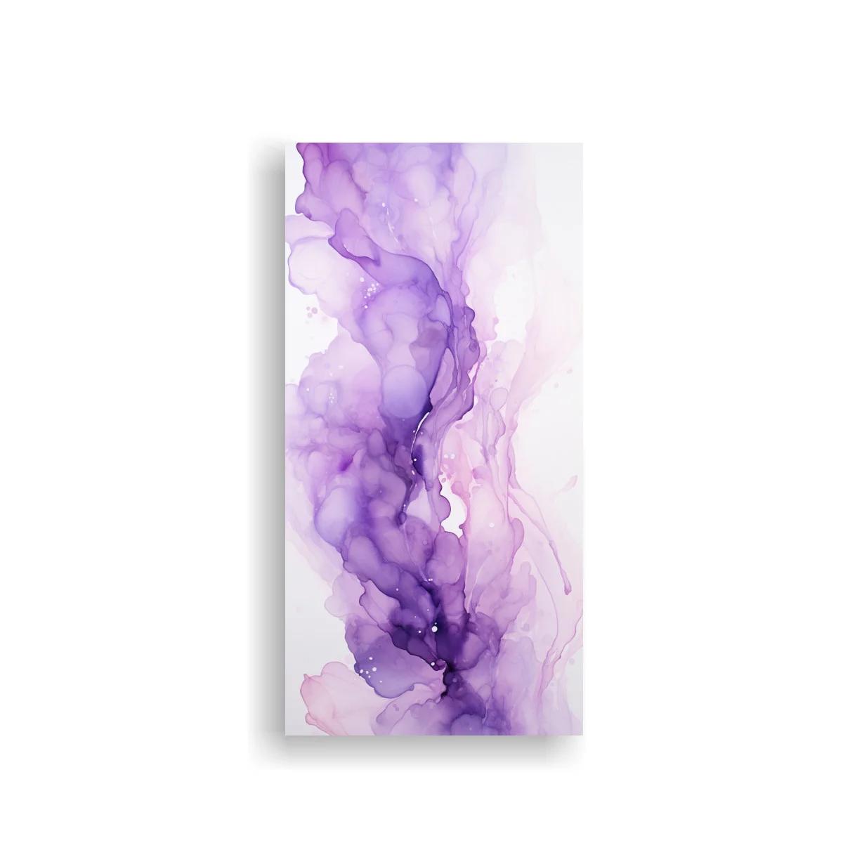 Cuadro mancha abstracta violeta en velos translúcidos — imagen principal