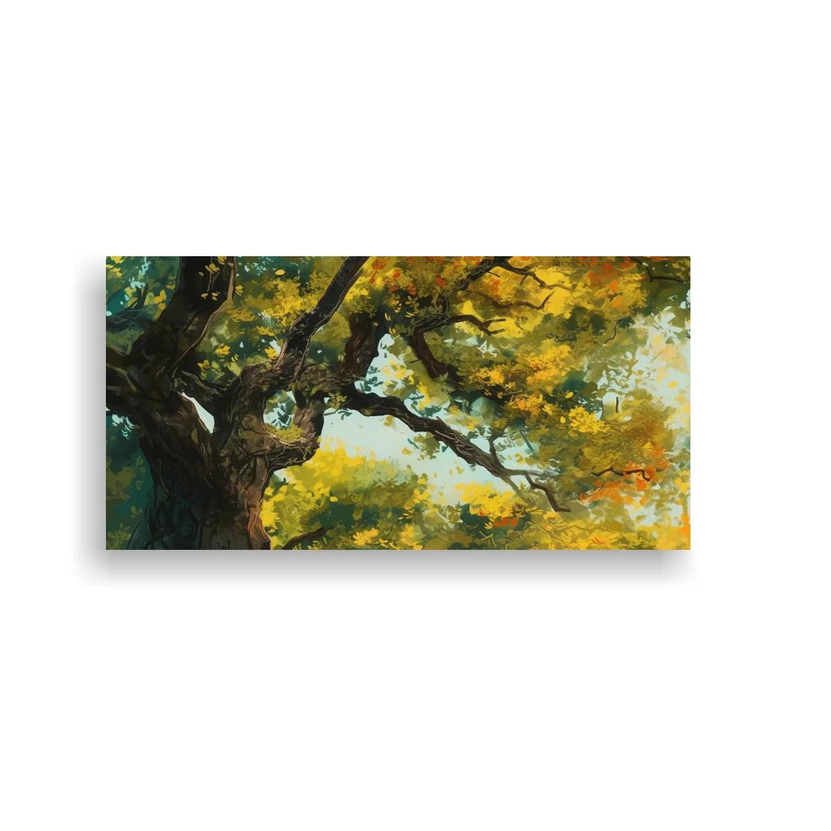 Cuadro árbol frondoso con luz clara y ramas extendidas — imagen principal