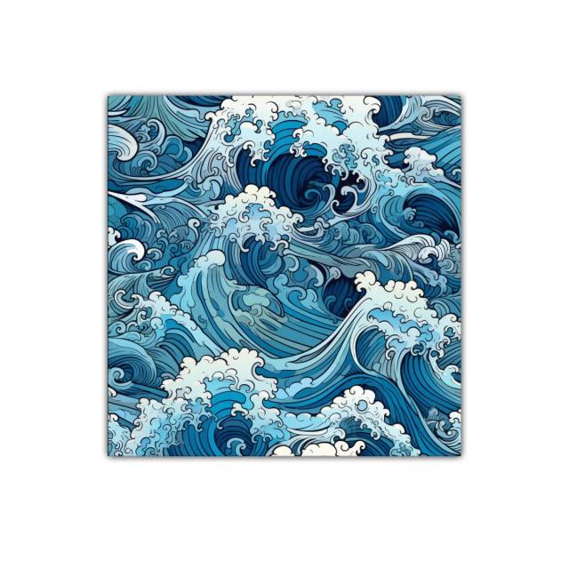 Cuadro decorativo movimiento dinámico de olas marinas estilizadas