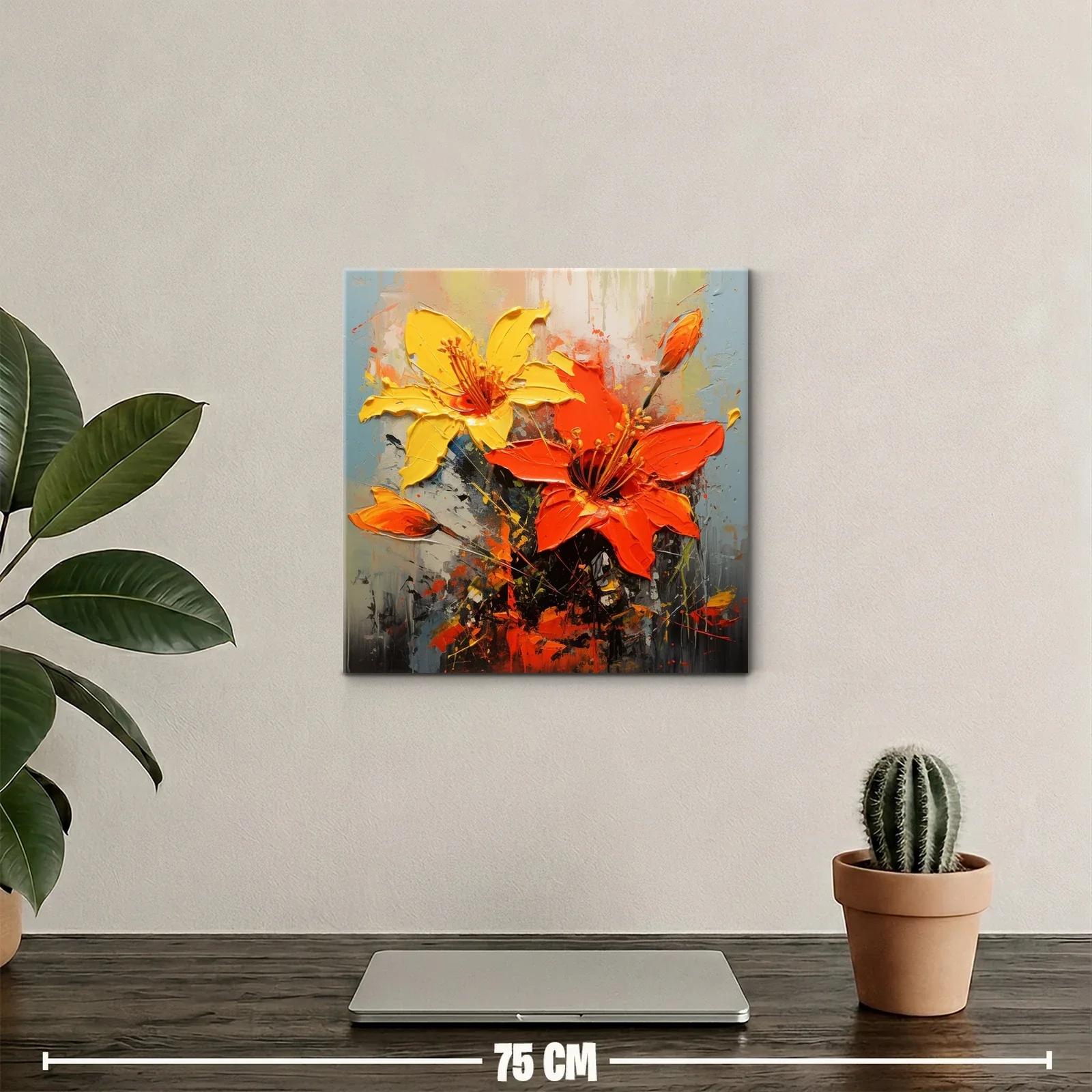 Explosión de Flores en Tonos Naranjas y Amarillos Vibrantes — miniatura 2