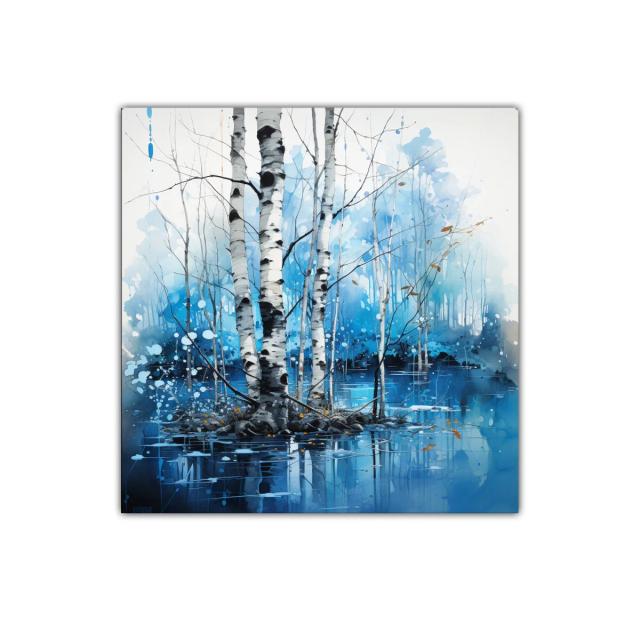 Tranquilidad en el bosque de abedules azules