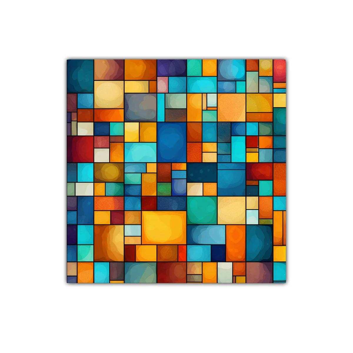 Composición geométrica vibrante con bloques de color — imagen principal