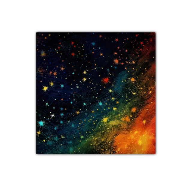 Cielo estrellado en colores vivos y vibrantes