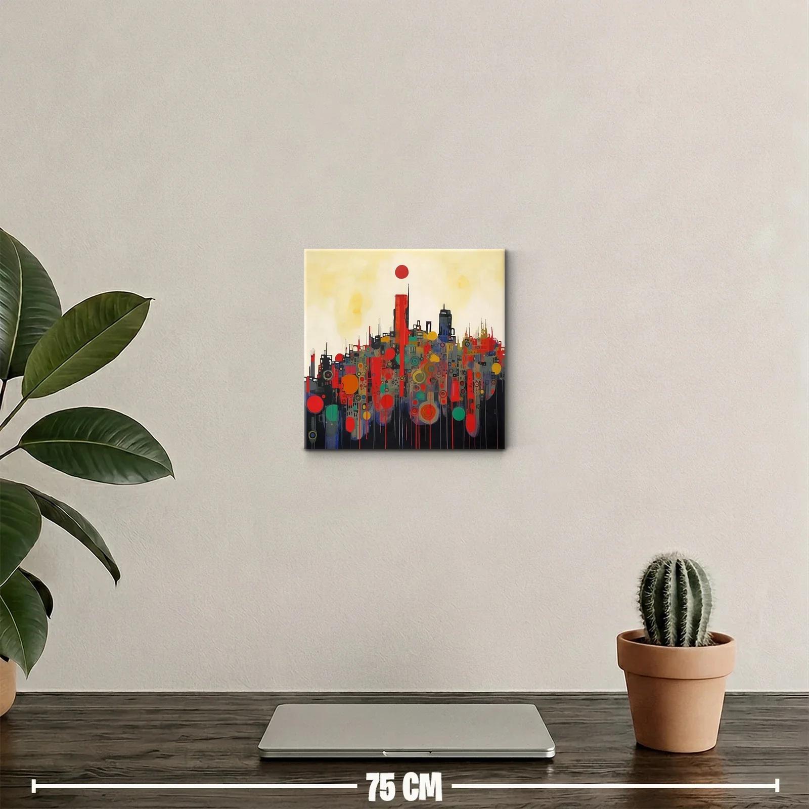 Composición abstracta con formas urbanas y color vibrante — miniatura 2