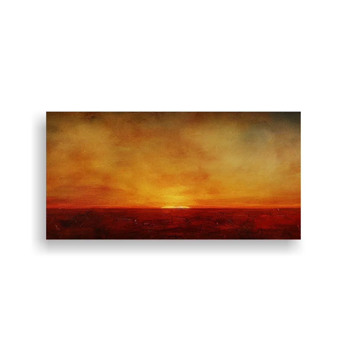Cuadro atardecer rojo panorámico