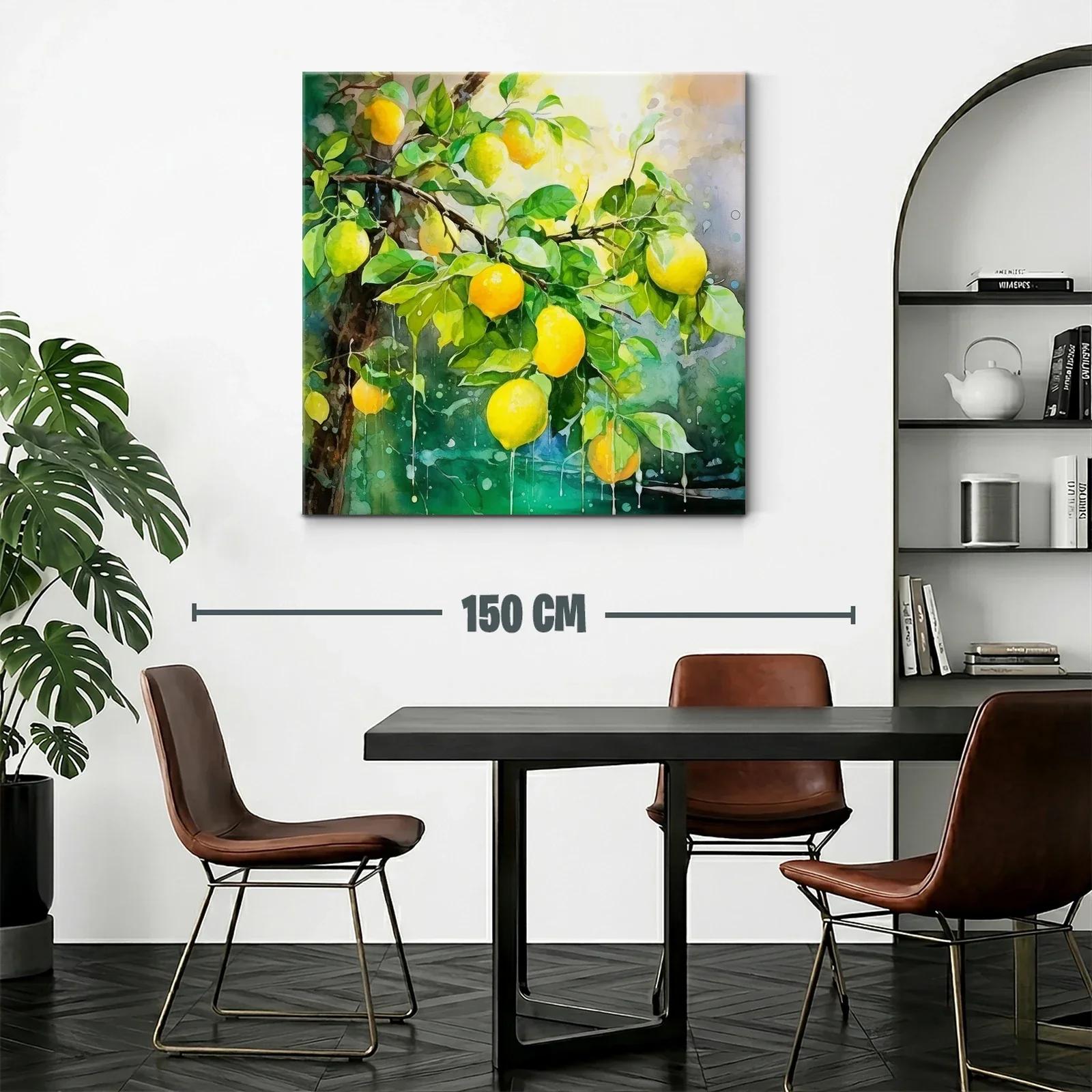 Cuadro con limones vibrantes en ramas verdes frescas — miniatura 2
